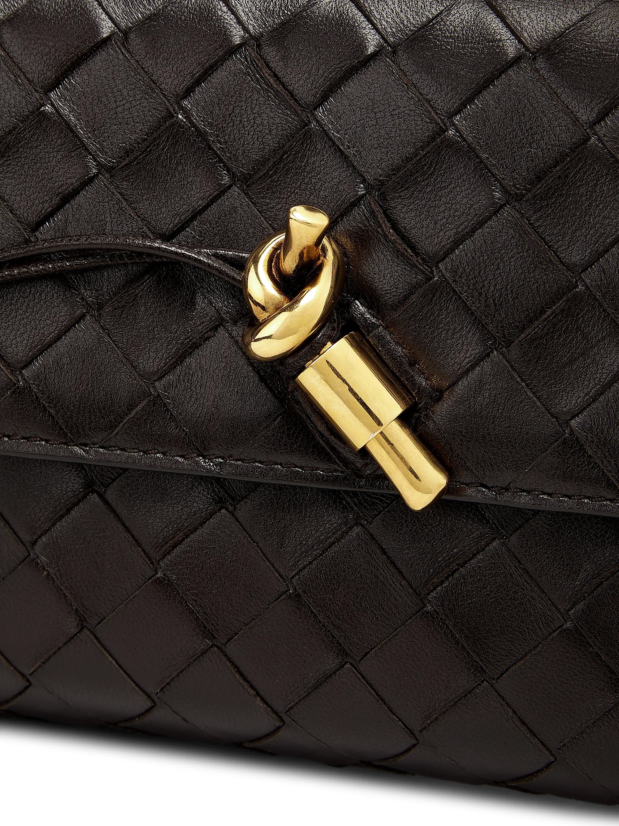 Bottega Veneta Andiamo Intrecciato Leather Top-Handle Clutch
