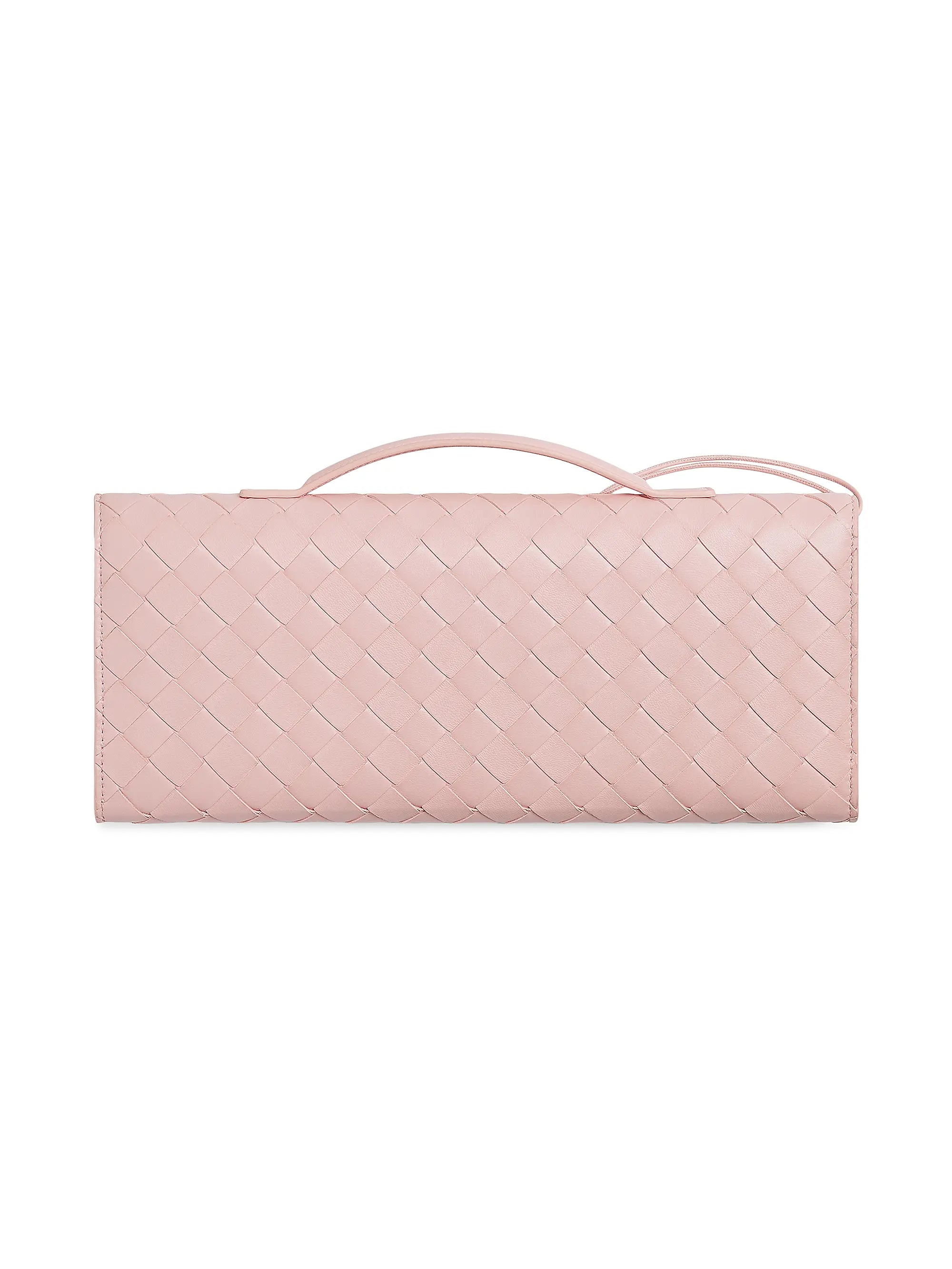 Bottega Veneta Andiamo Intrecciato Leather Top-Handle Clutch