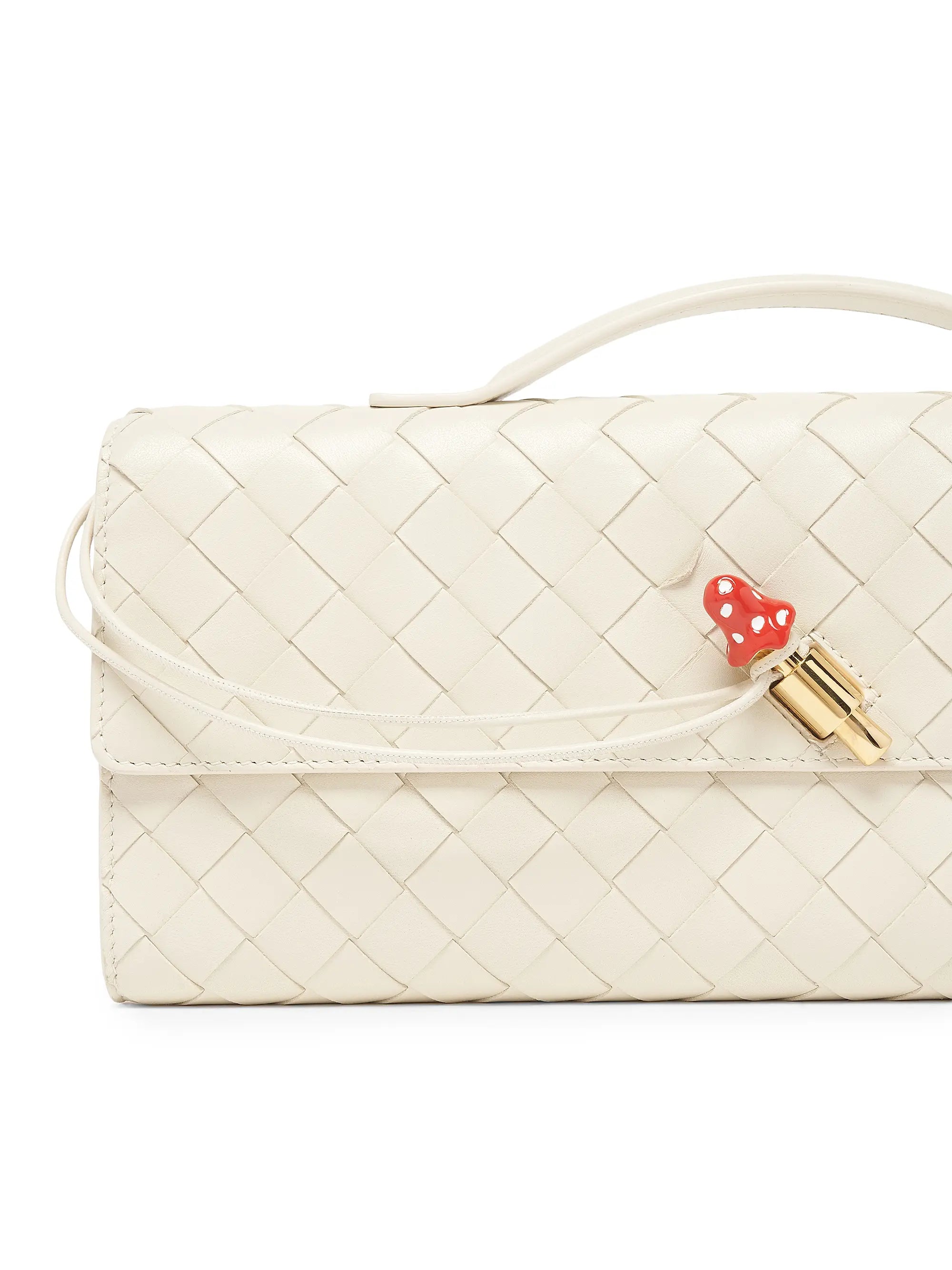 Bottega Veneta Andiamo Intrecciato Leather Top-Handle Clutch