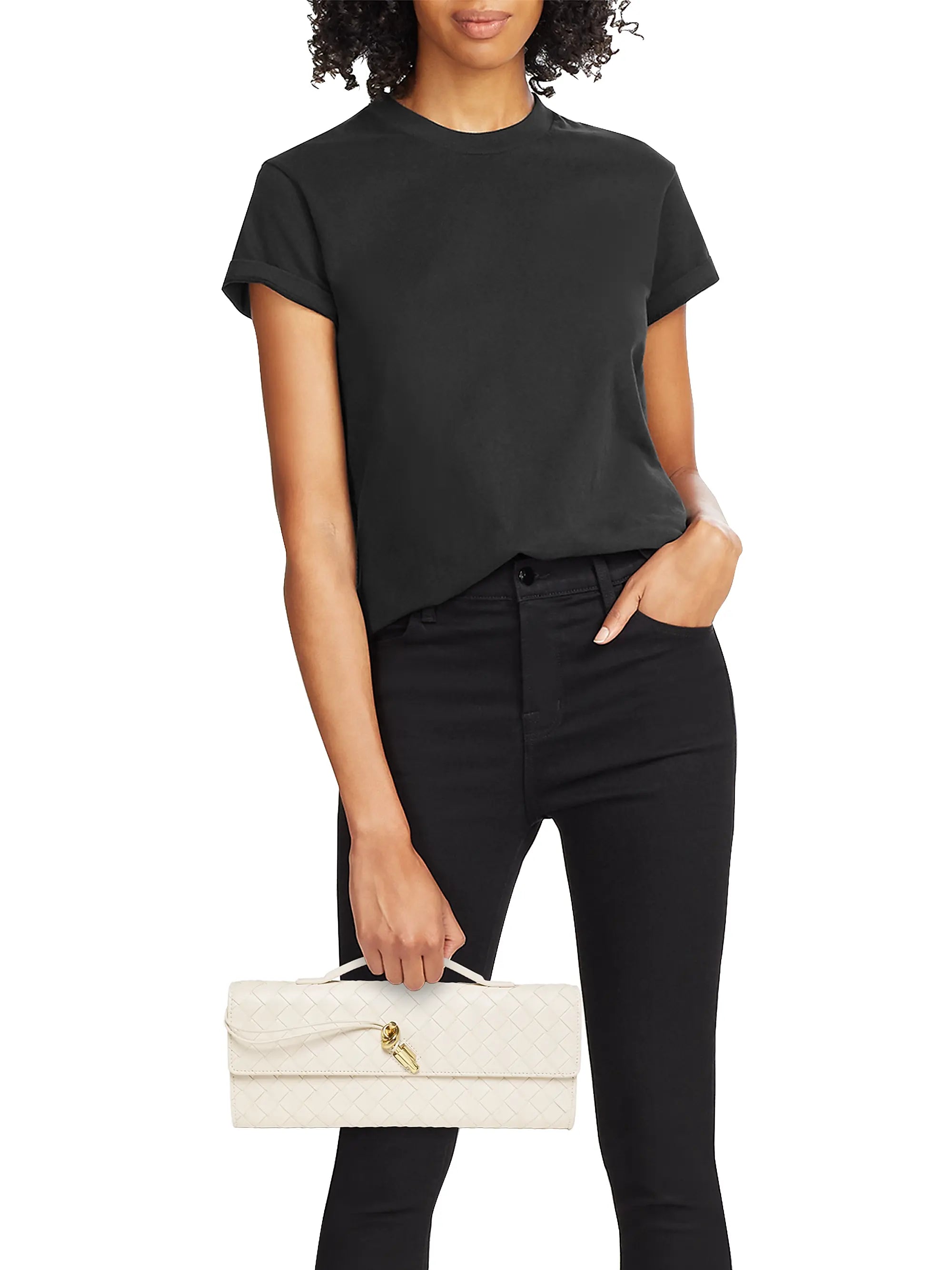 Bottega Veneta Andiamo Intrecciato Leather Top-Handle Clutch