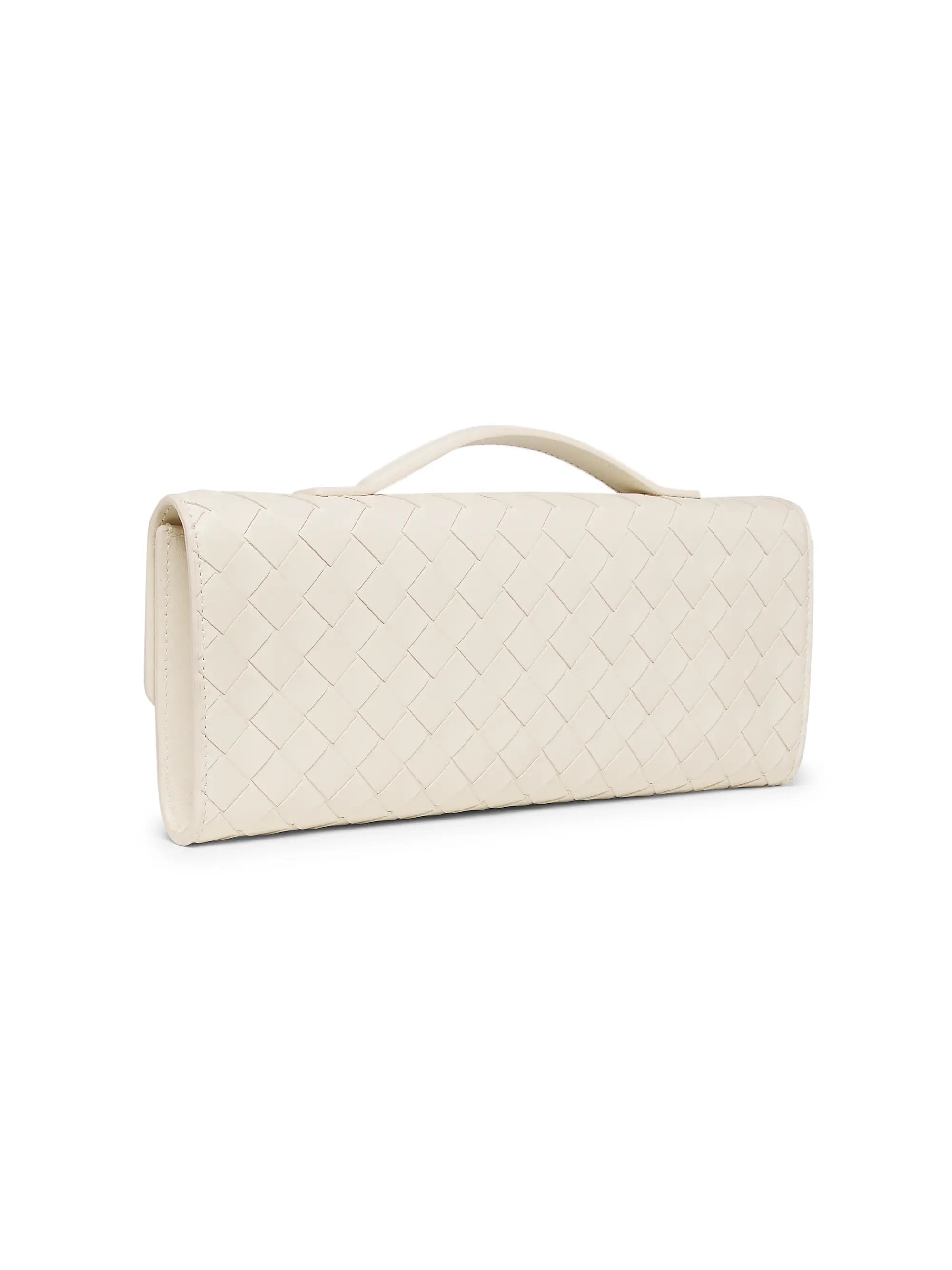Bottega Veneta Andiamo Intrecciato Leather Top-Handle Clutch