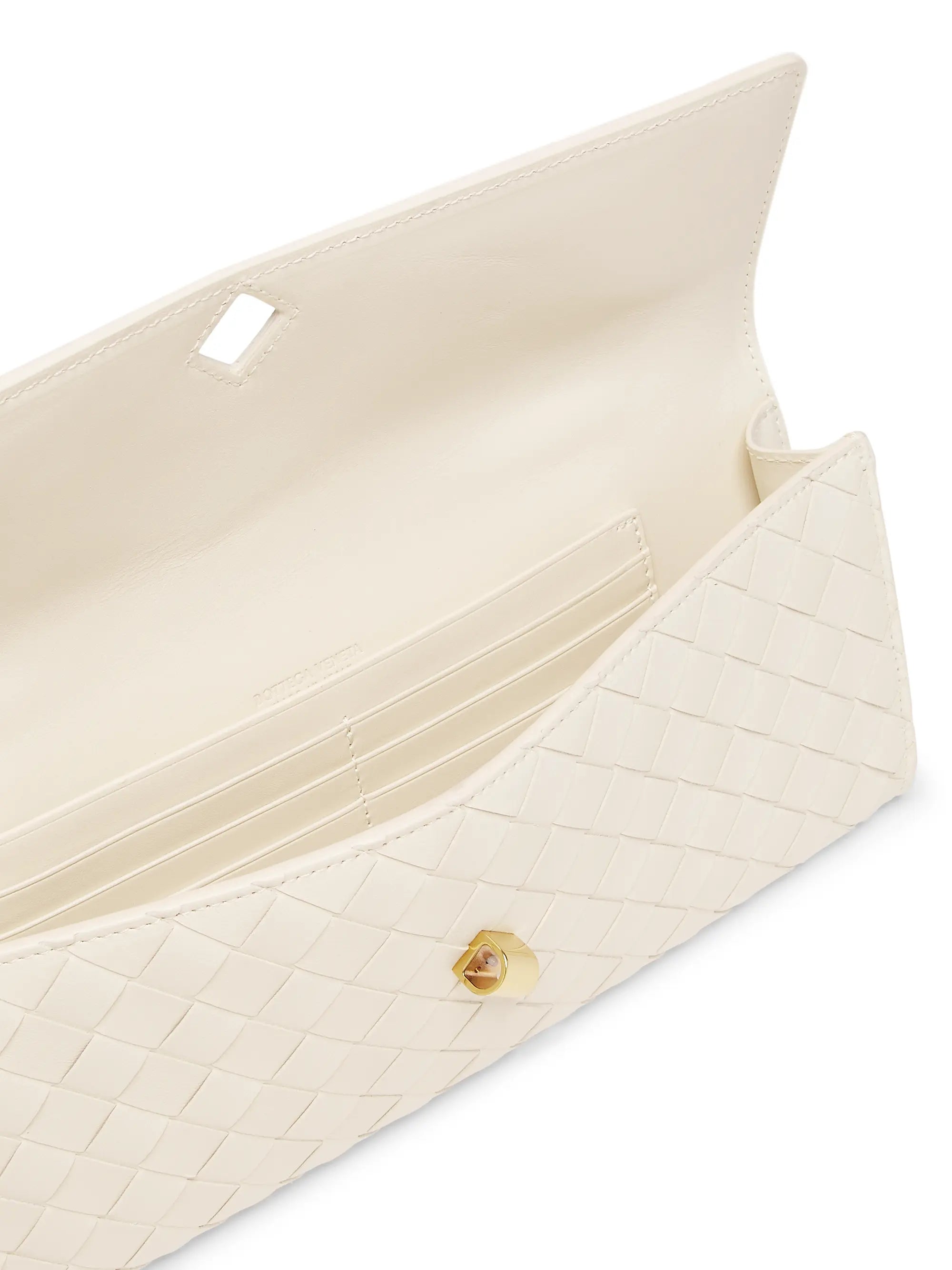 Bottega Veneta Andiamo Intrecciato Leather Top-Handle Clutch