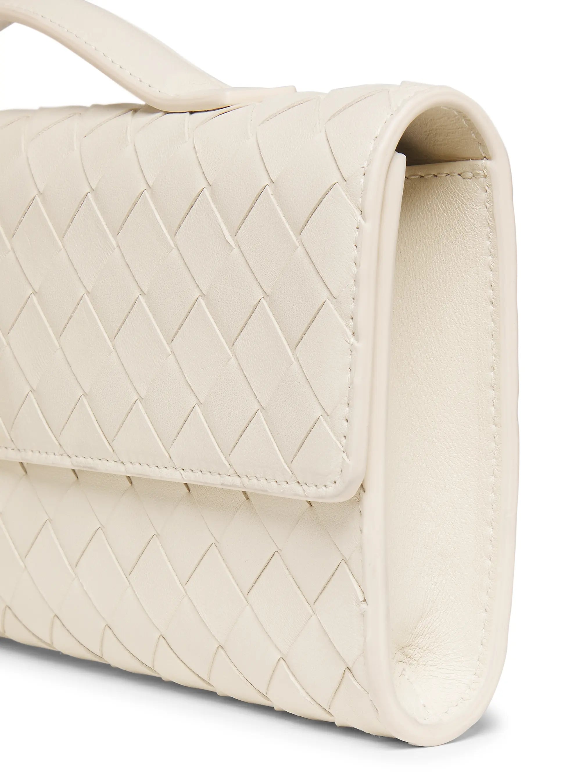 Bottega Veneta Andiamo Intrecciato Leather Top-Handle Clutch