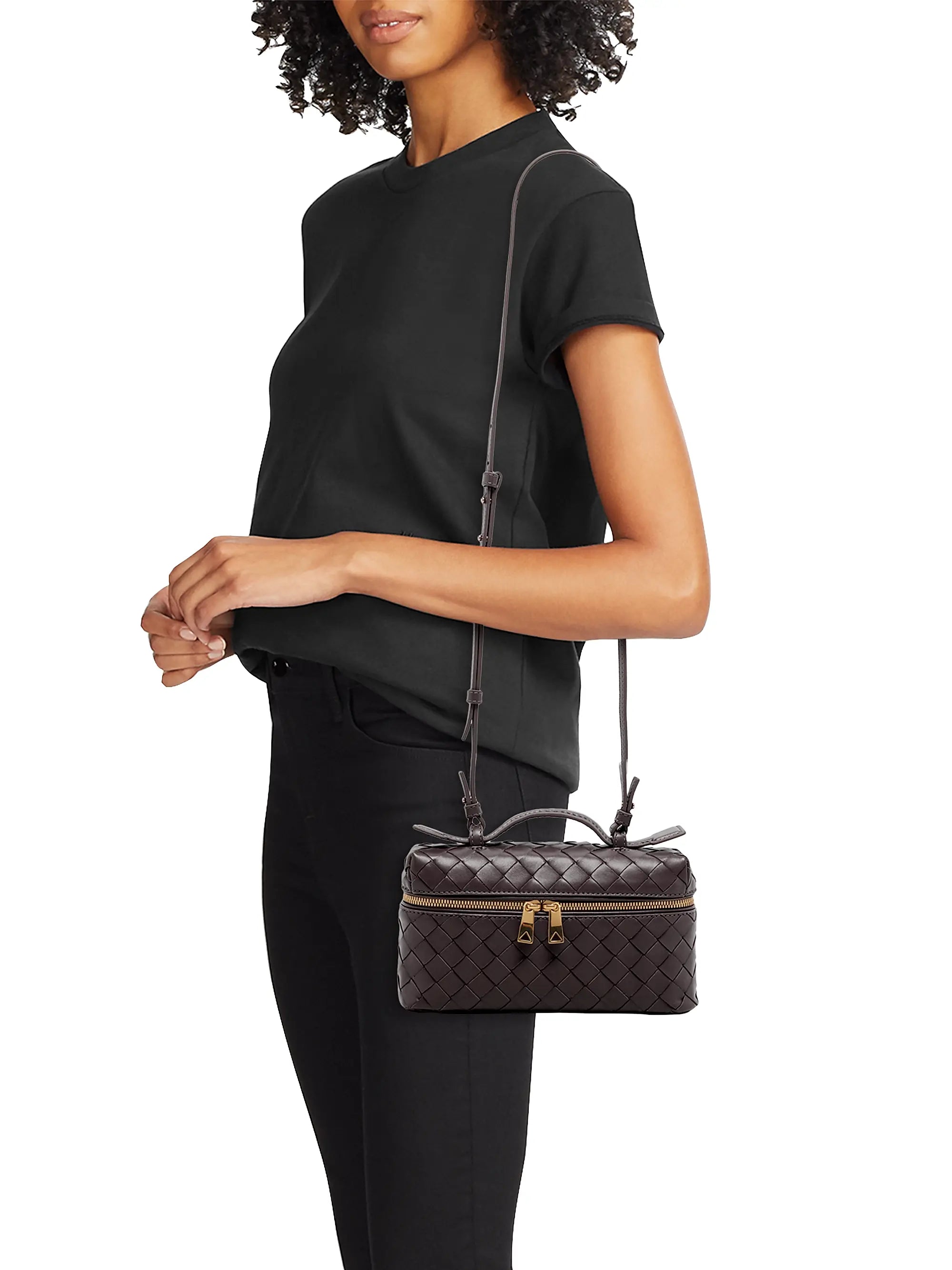 Bottega Veneta Bang Bang Intrecciato Leather Crossbody Vanity Case Bag