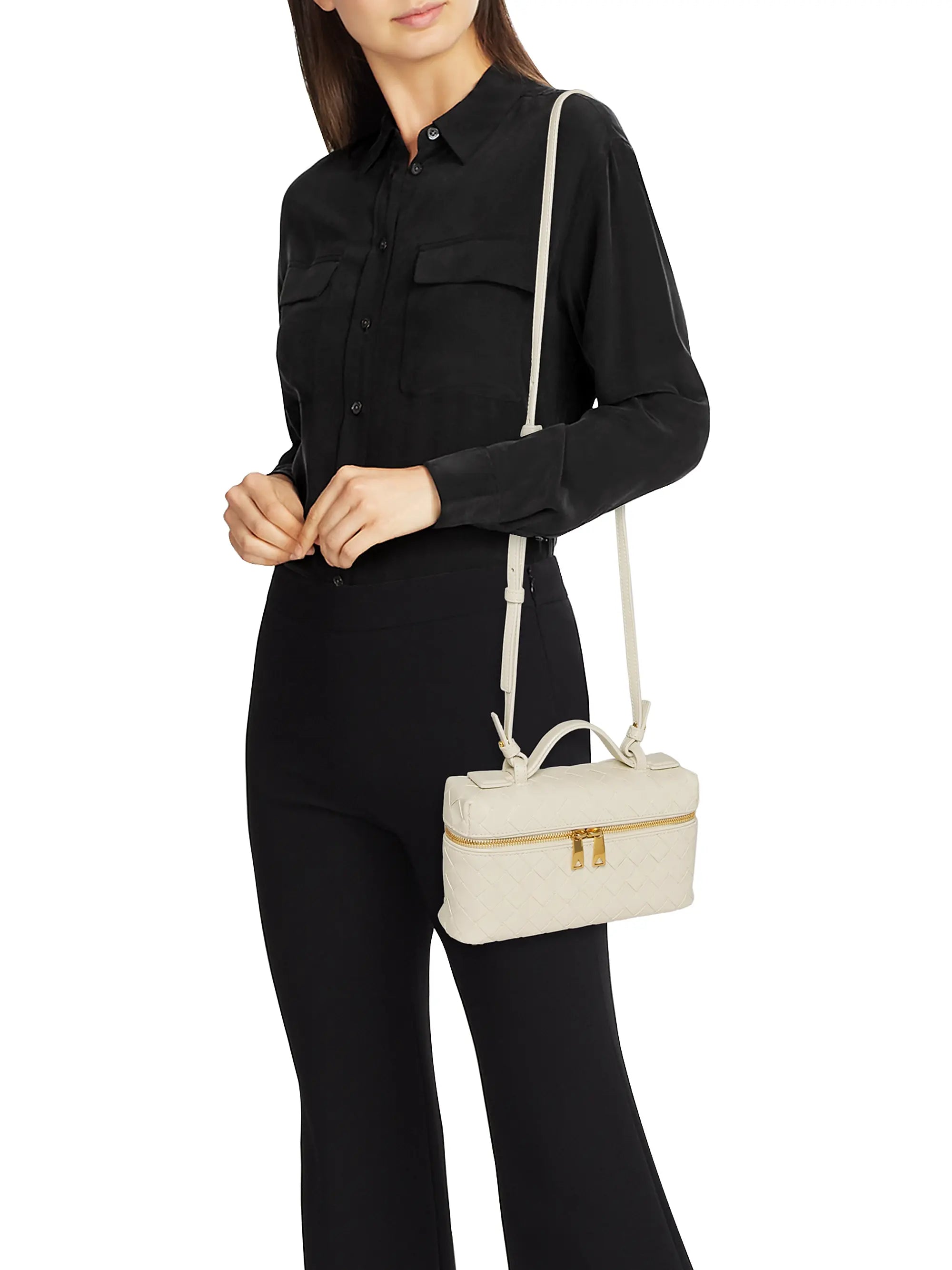 Bottega Veneta Bang Bang Intrecciato Leather Crossbody Vanity Case Bag