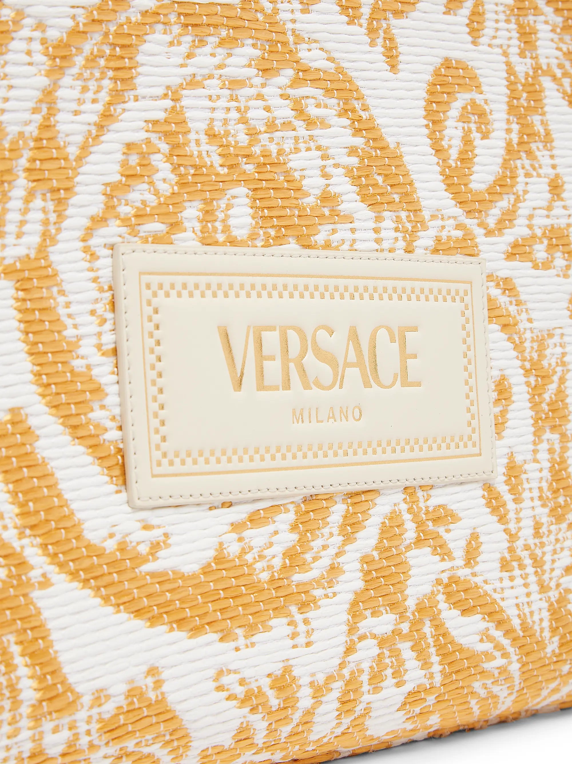 Versace Large Athena Jacquard Raffia Tote Bag