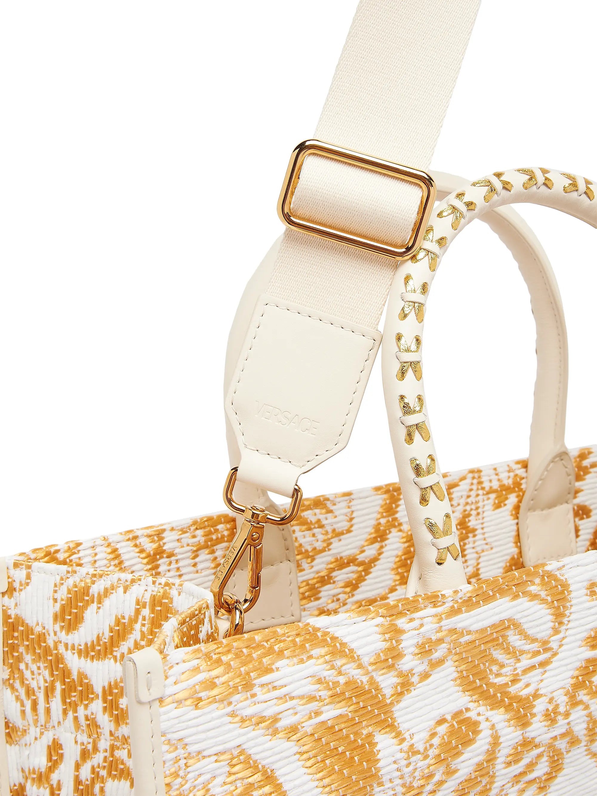 Versace Large Athena Jacquard Raffia Tote Bag