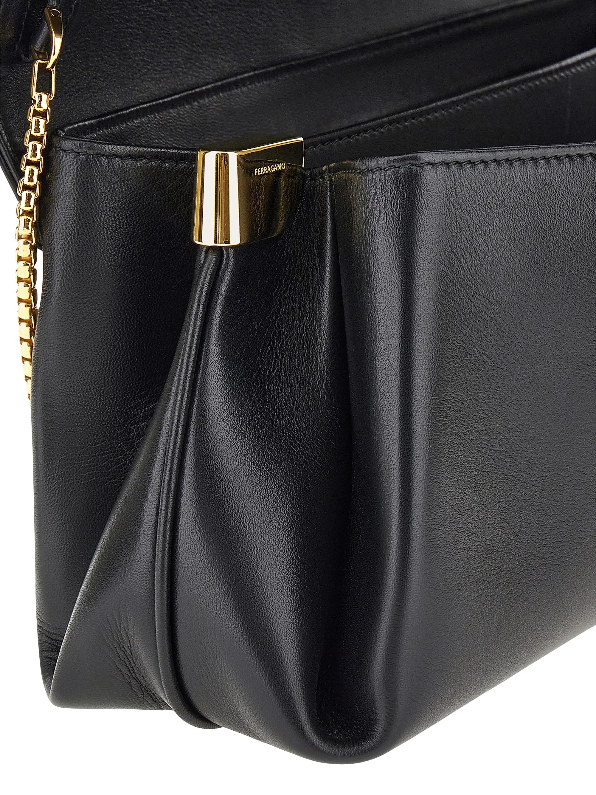 FERRAGAMO Medium New Line Leather Shoulder Bag