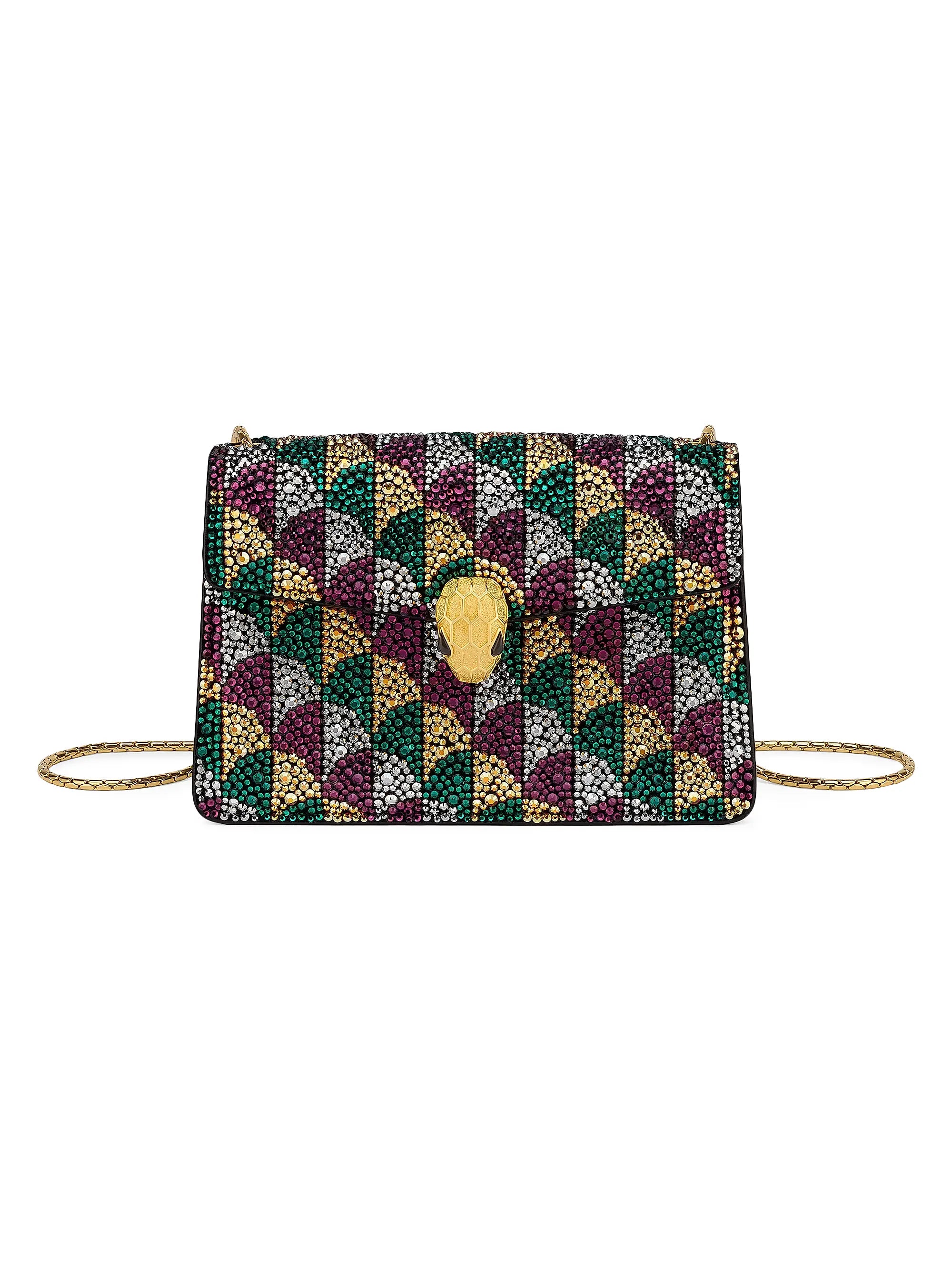 BVLGARI Serpenti Mini Suede Shoulder Bag