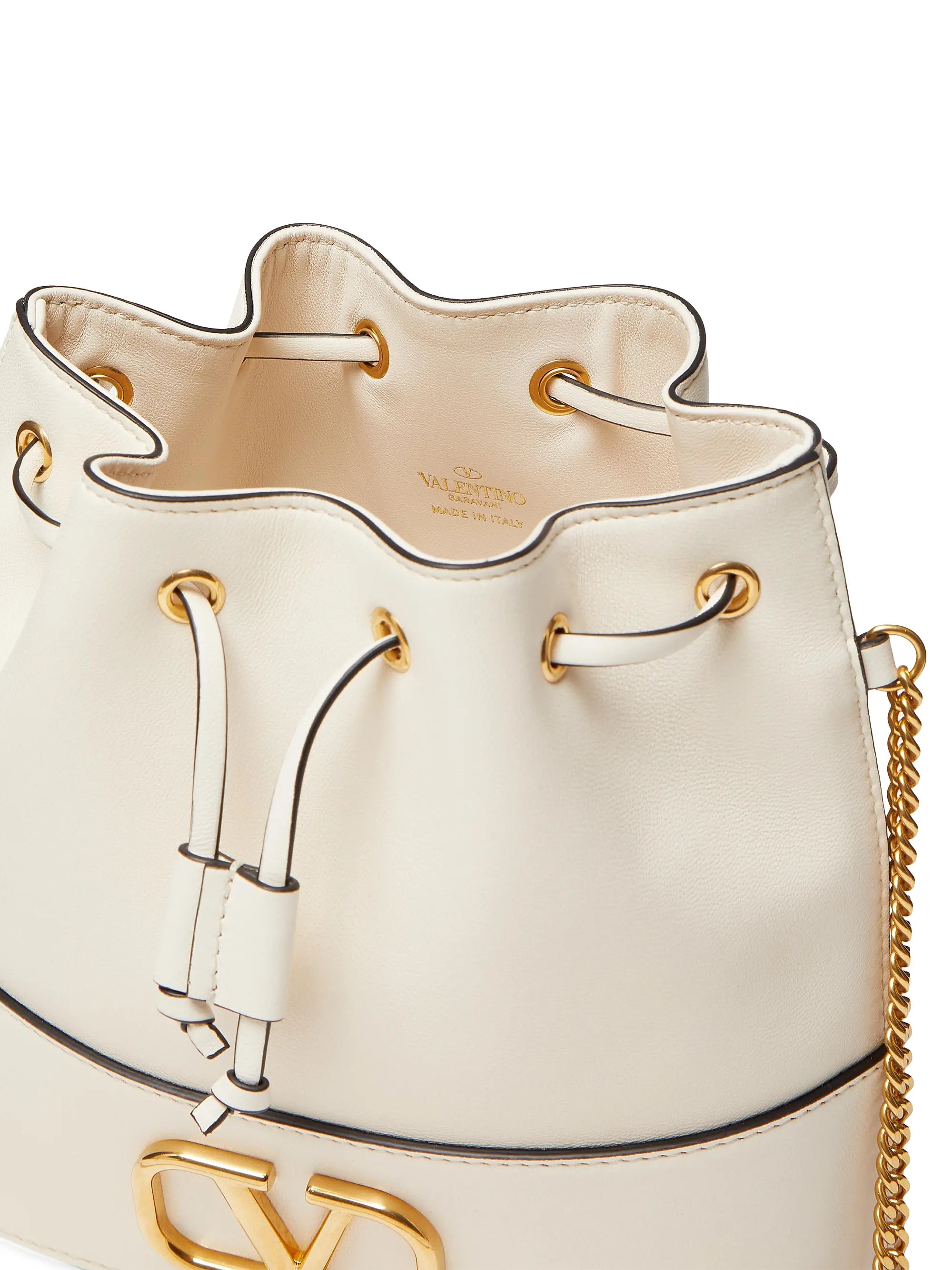 Valentino Garavani Mini Bucket Bag in Nappa with Vlogo Signature Chain