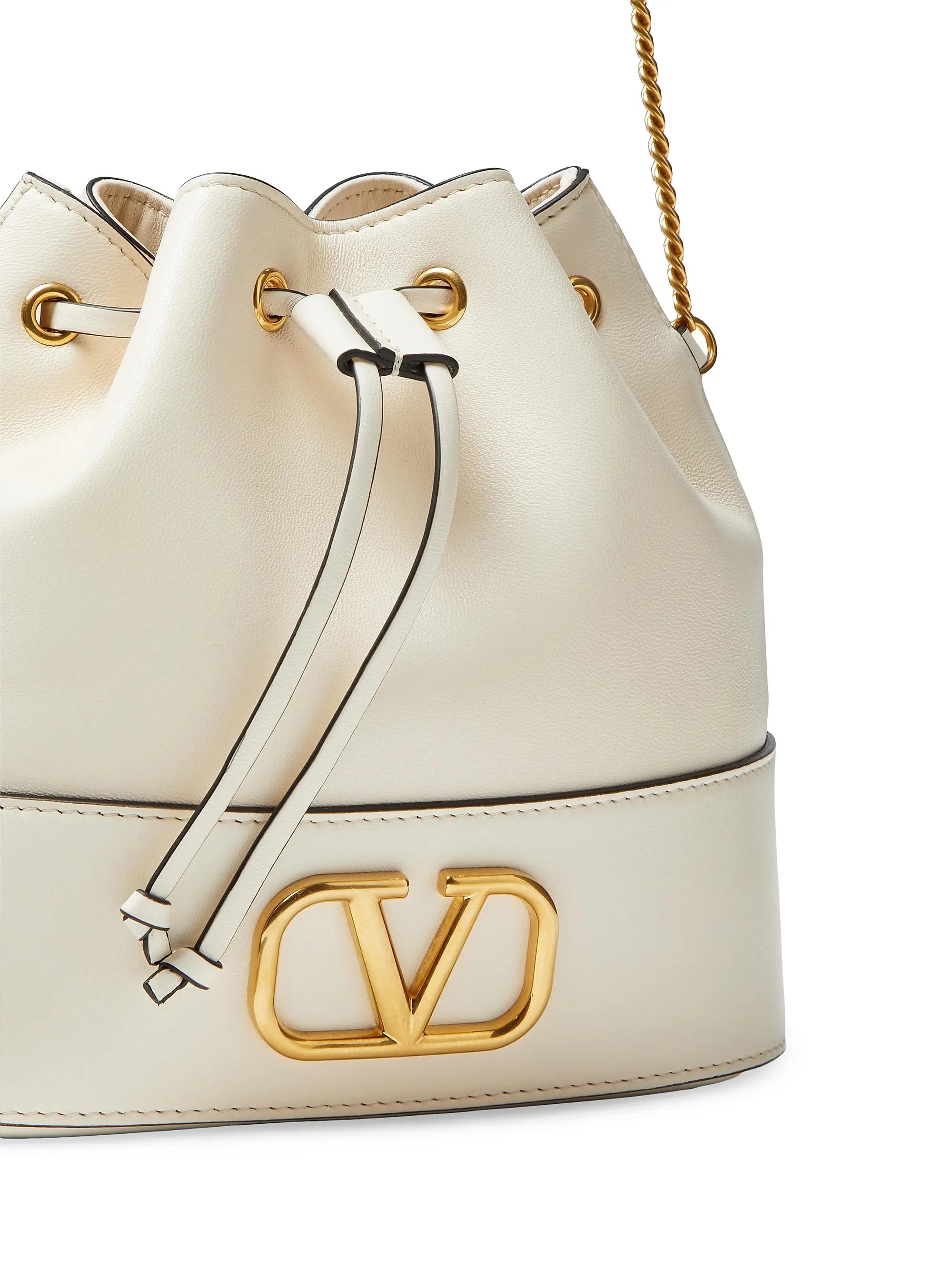 Valentino Garavani Mini Bucket Bag in Nappa with Vlogo Signature Chain