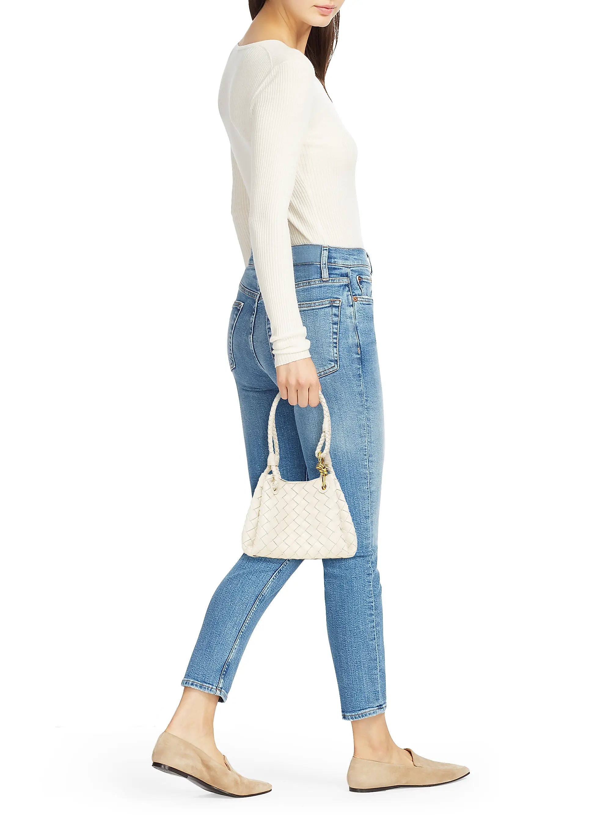 Bottega Veneta Andiamo Intrecciato Leather Crossbody Bag