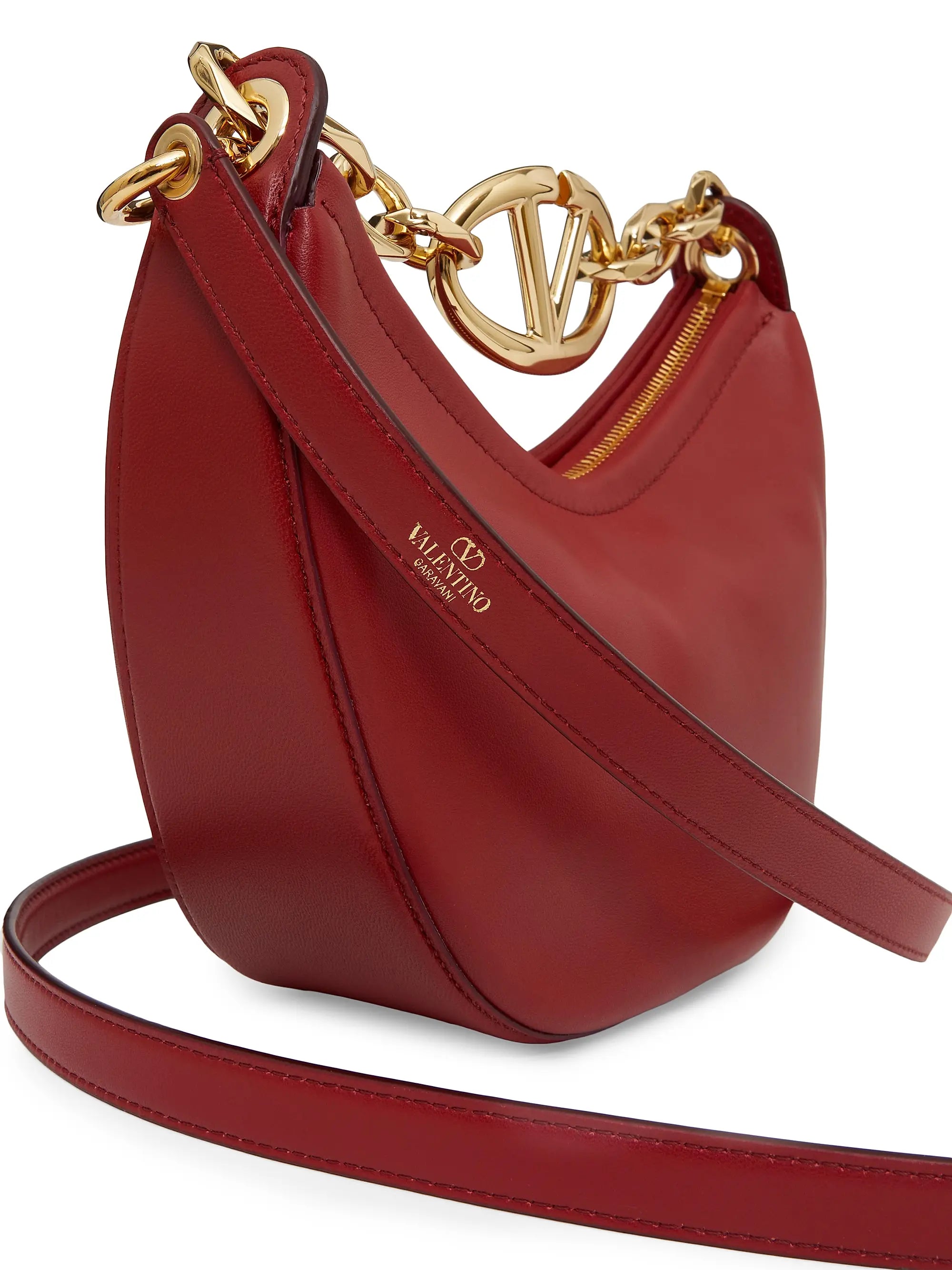 Valentino Garavani VLogo Moon Mini Hobo Bag in Nappa Leather