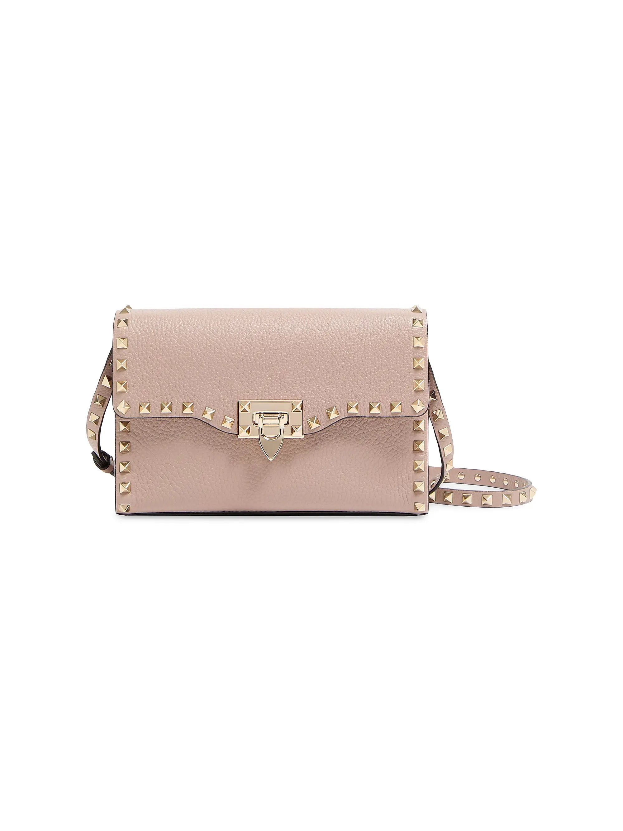 Valentino Garavani Small Rockstud Grainy Calfskin Crossbody Bag