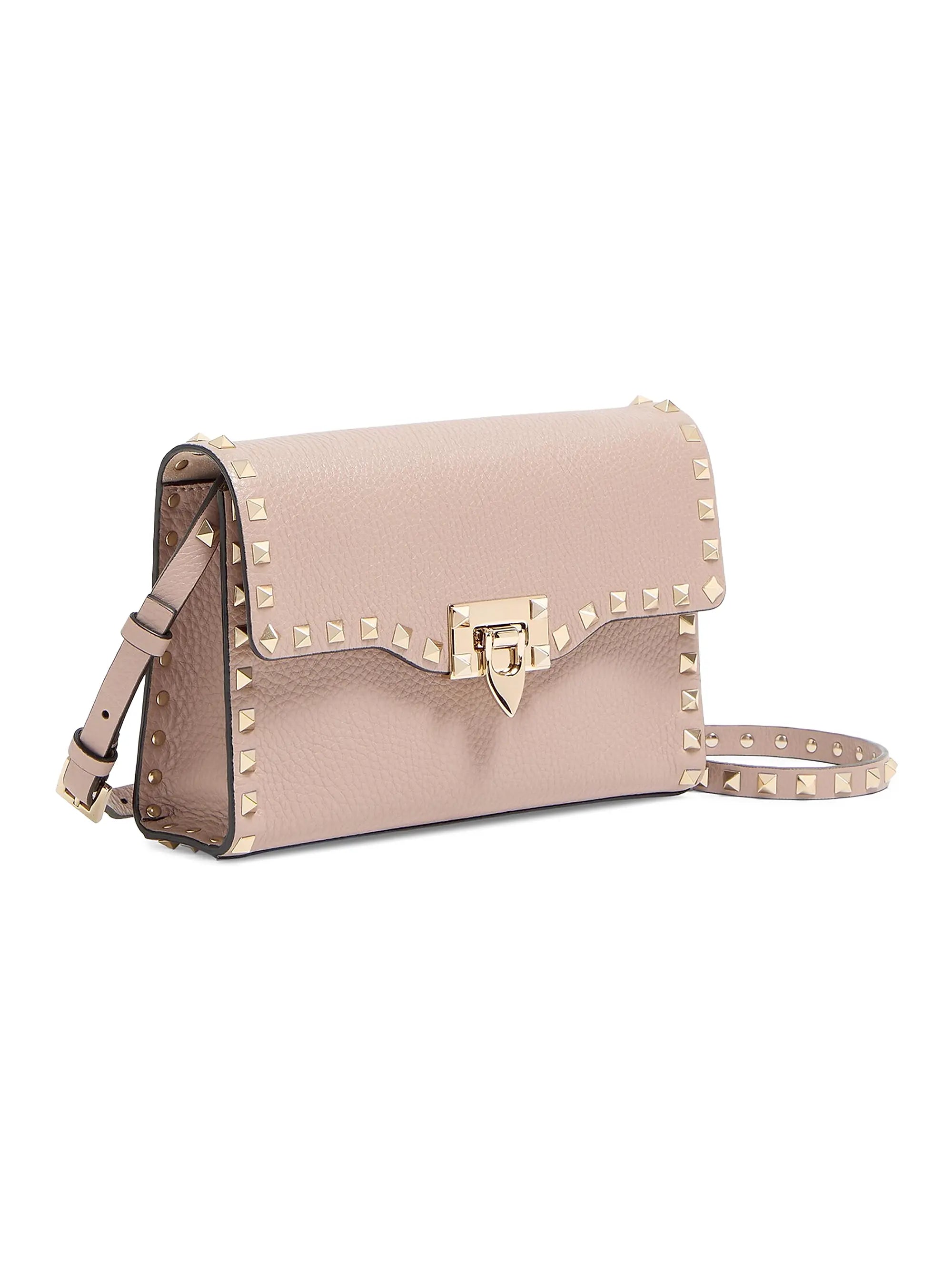 Valentino Garavani Small Rockstud Grainy Calfskin Crossbody Bag