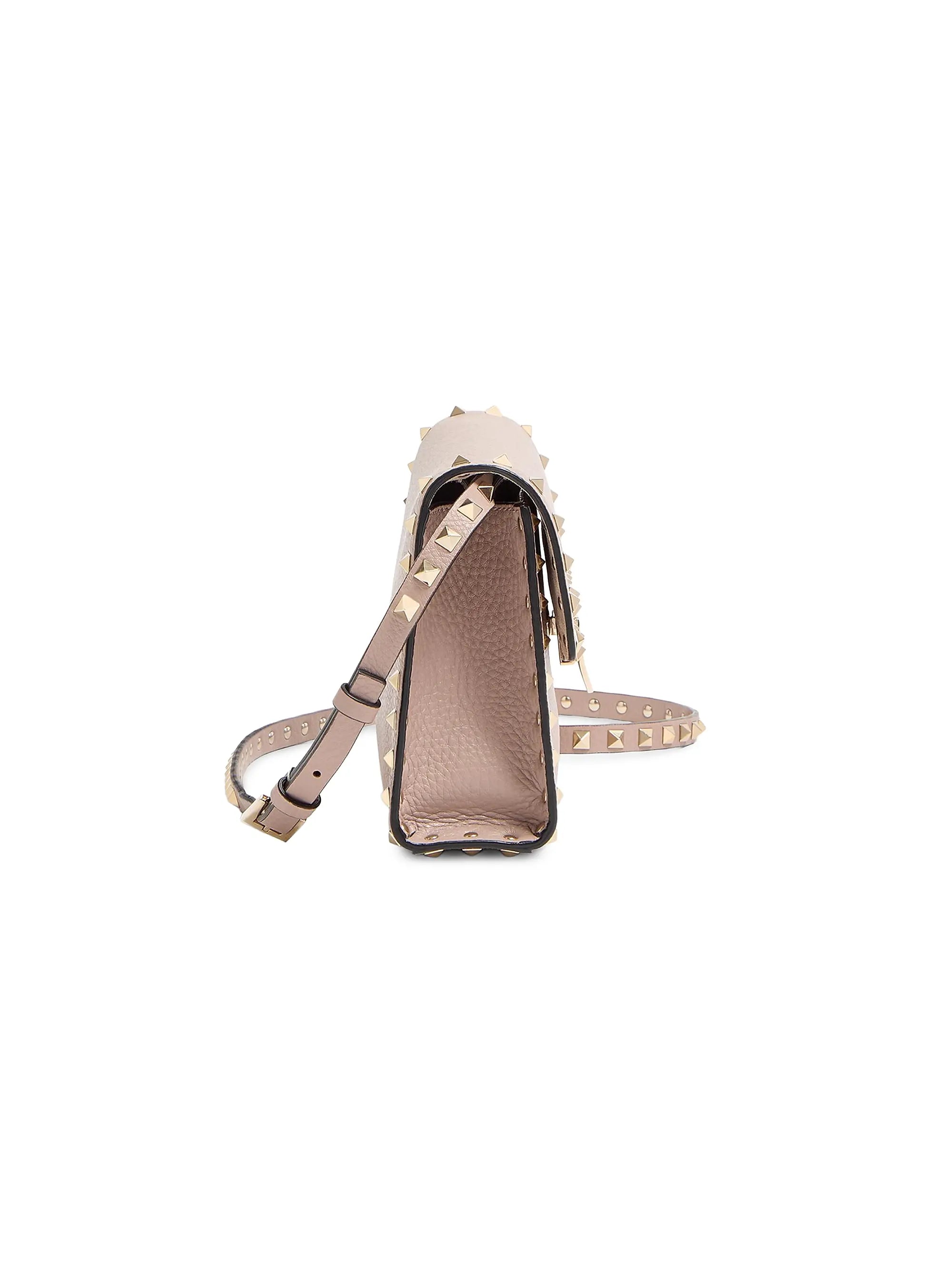 Valentino Garavani Small Rockstud Grainy Calfskin Crossbody Bag