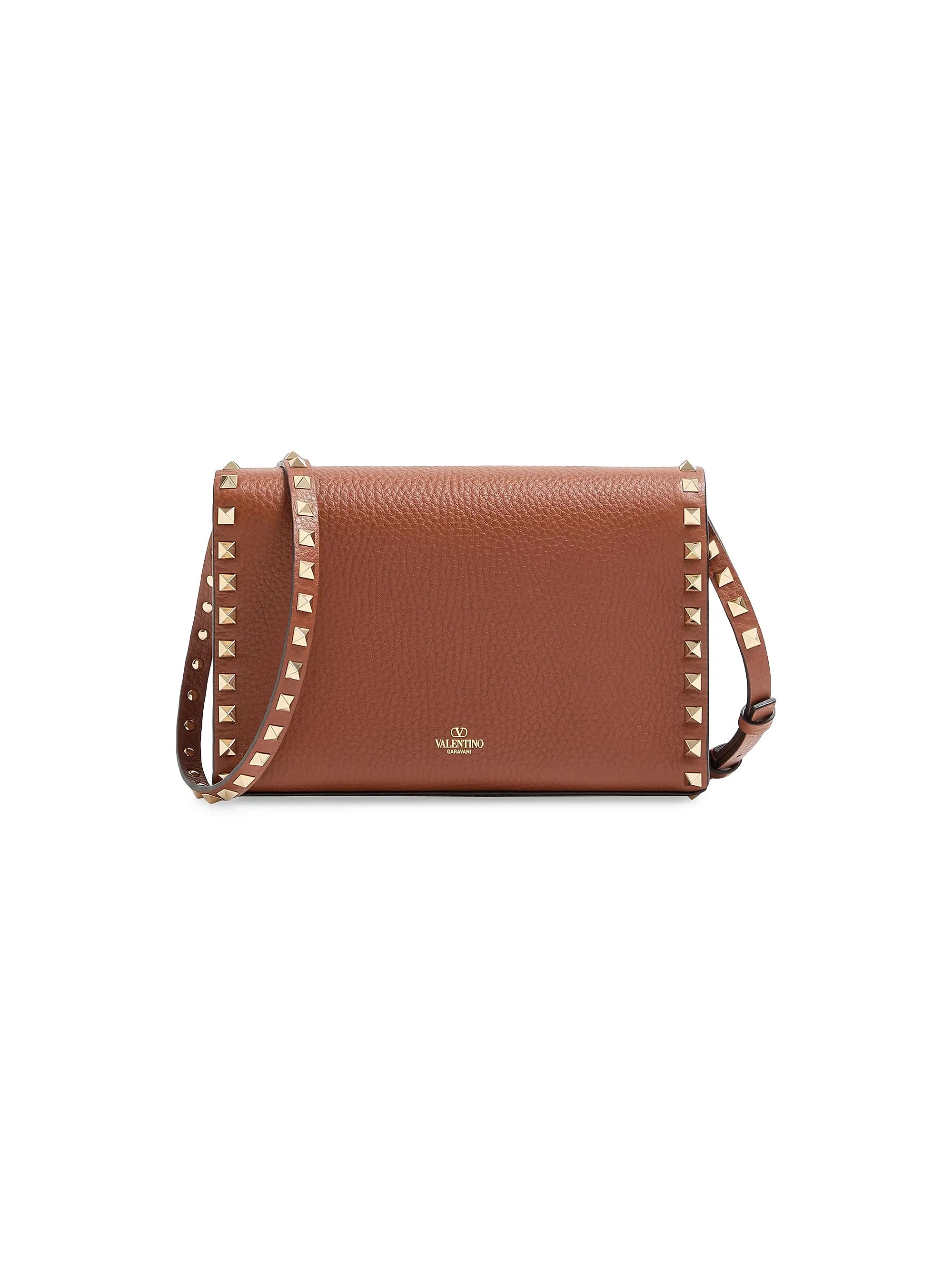Valentino Garavani Small Rockstud Grainy Calfskin Crossbody Bag