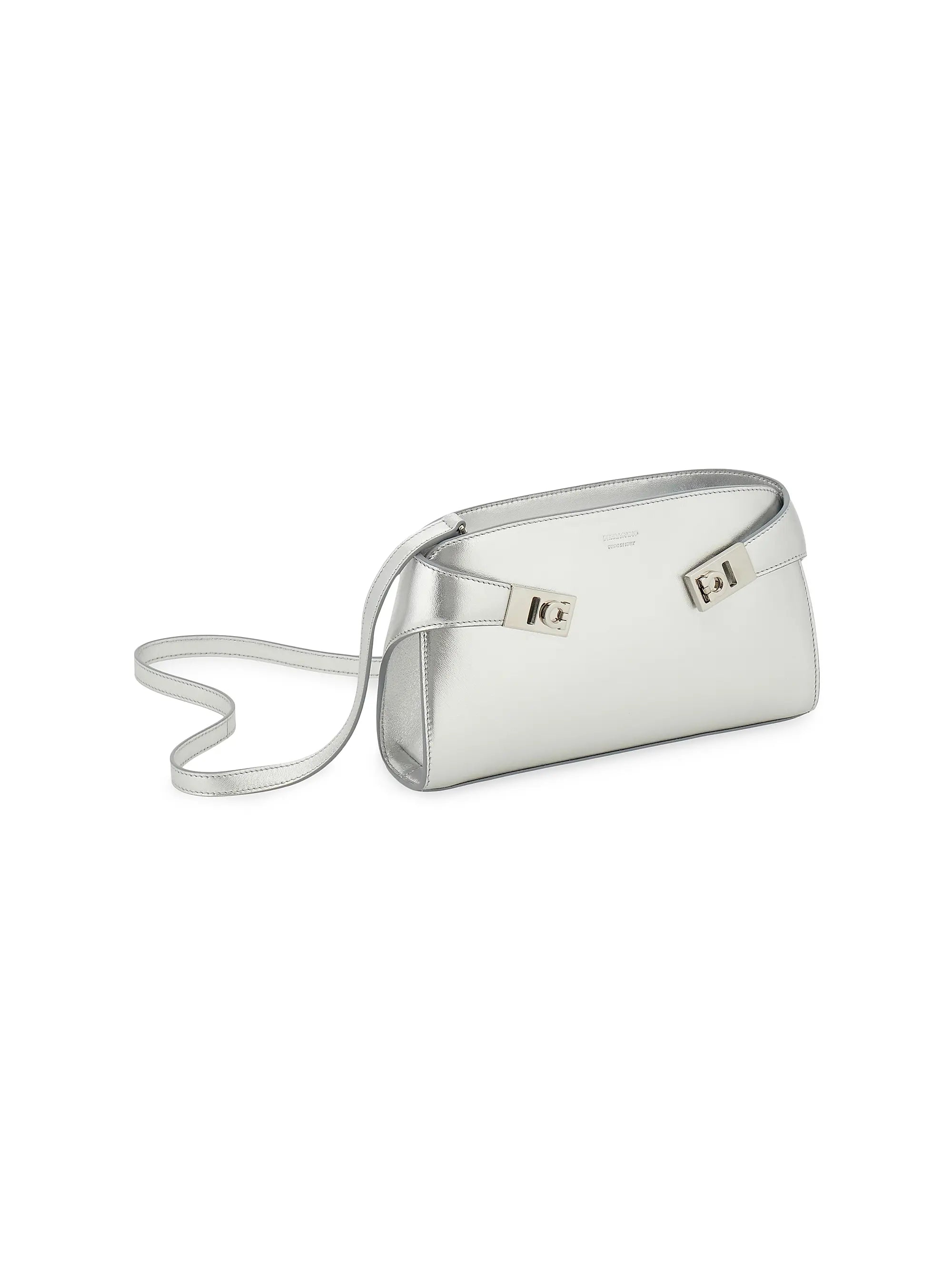 FERRAGAMO Hug Metallic Leather Crossbody Bag