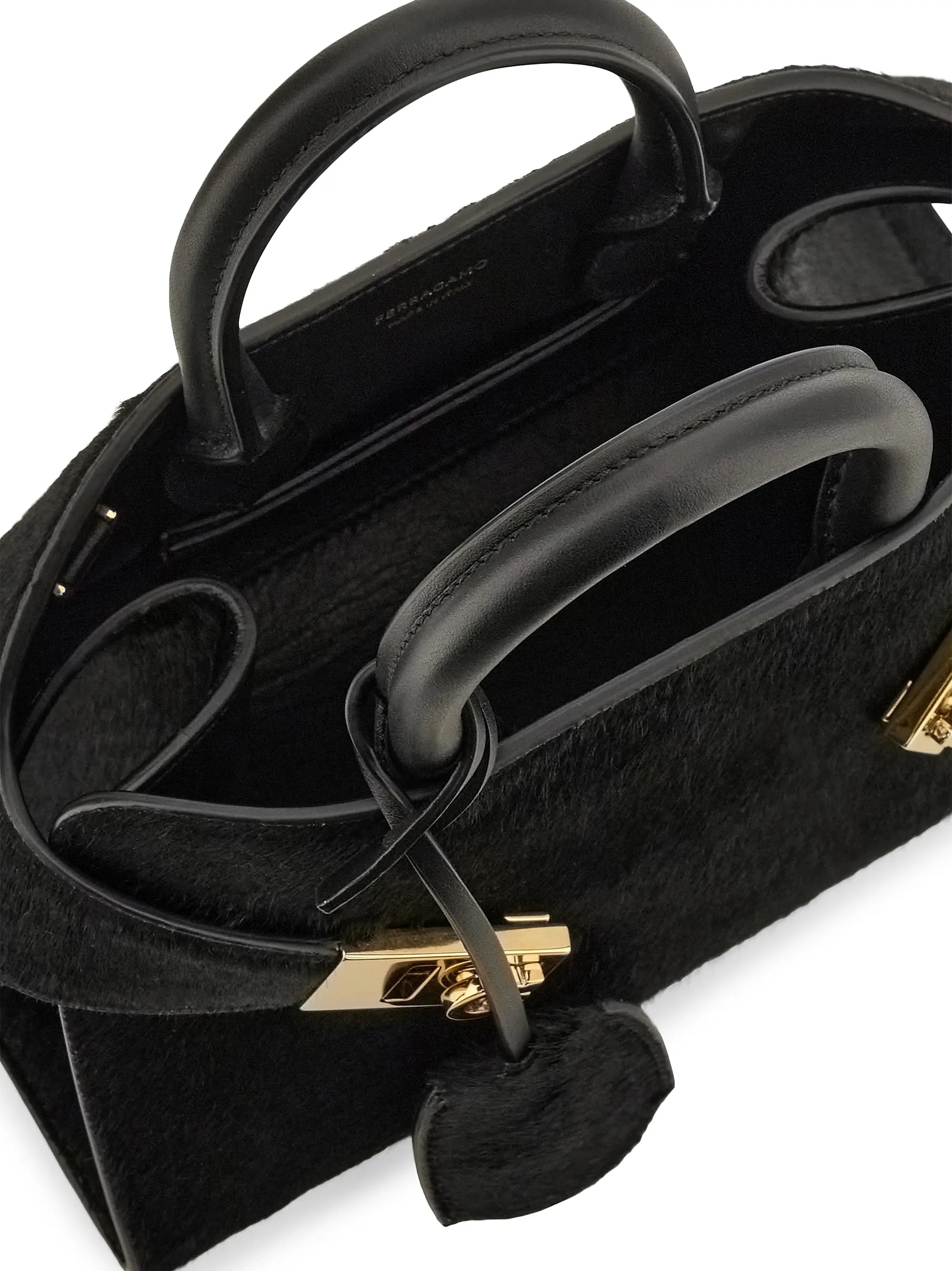 FERRAGAMO Hug Mini Leather Top-Handle Bag