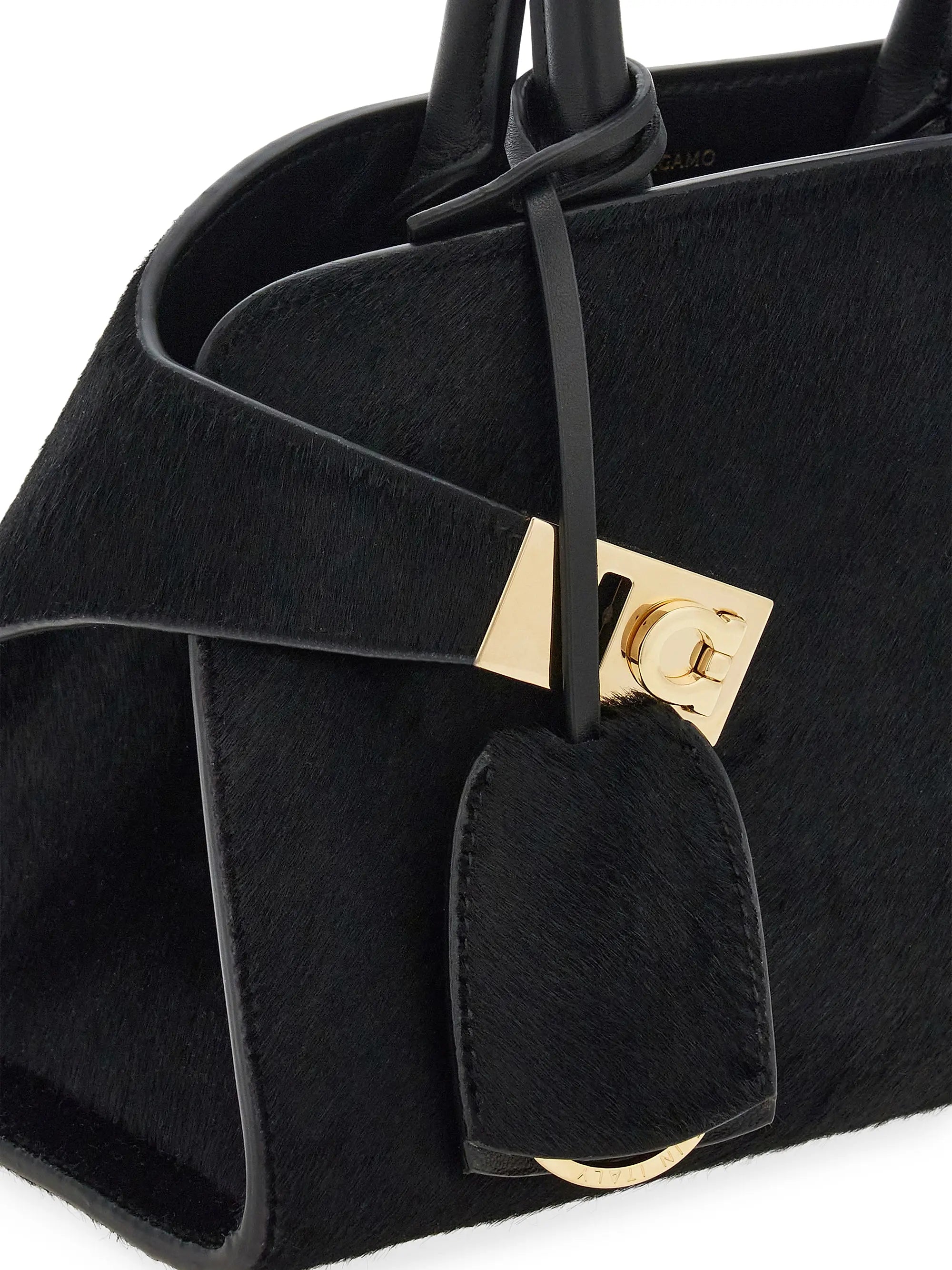 FERRAGAMO Hug Mini Leather Top-Handle Bag