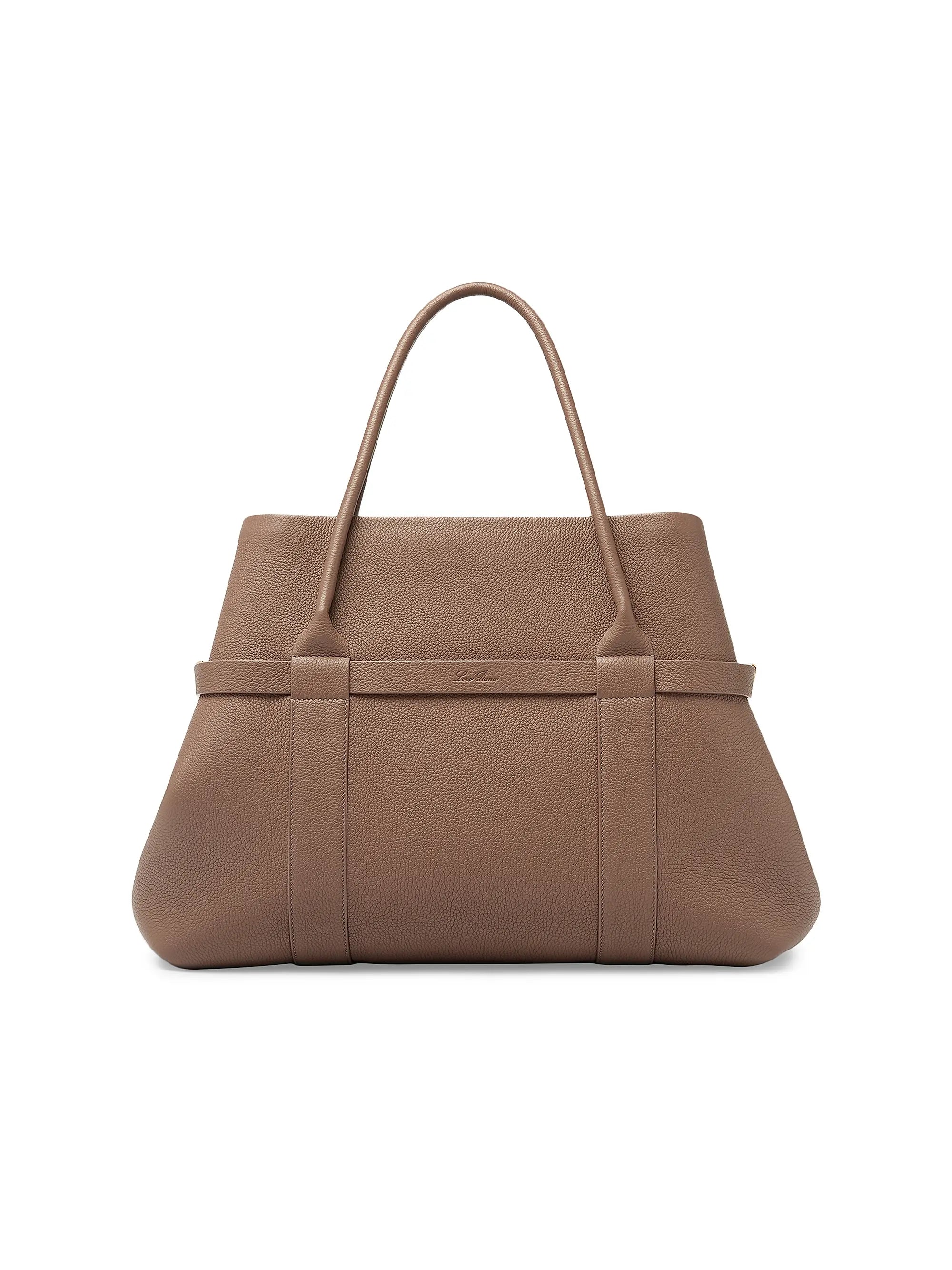 Loro Piana Large Ghiera Leather Shopper Tote Bag