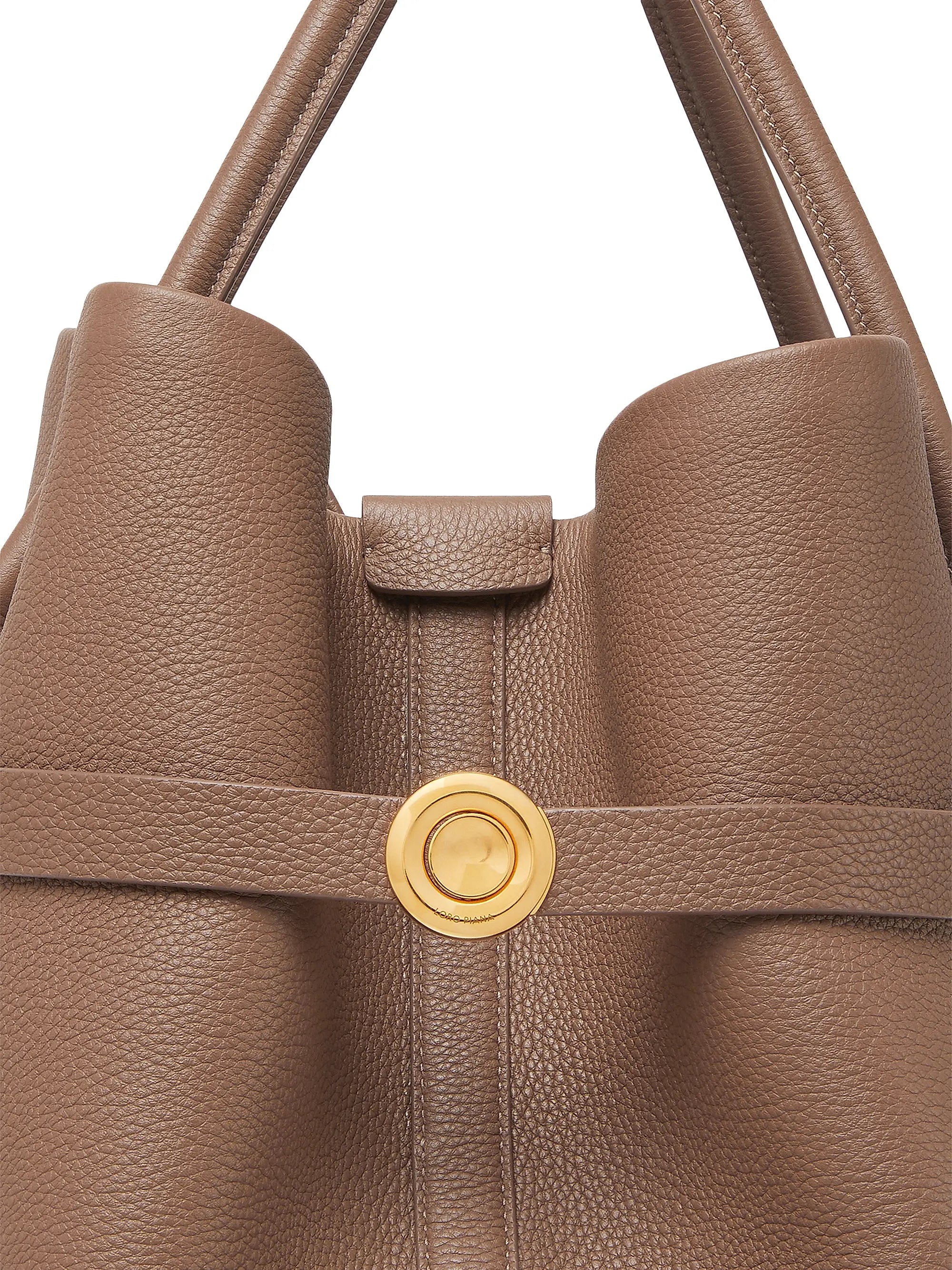 Loro Piana Large Ghiera Leather Shopper Tote Bag