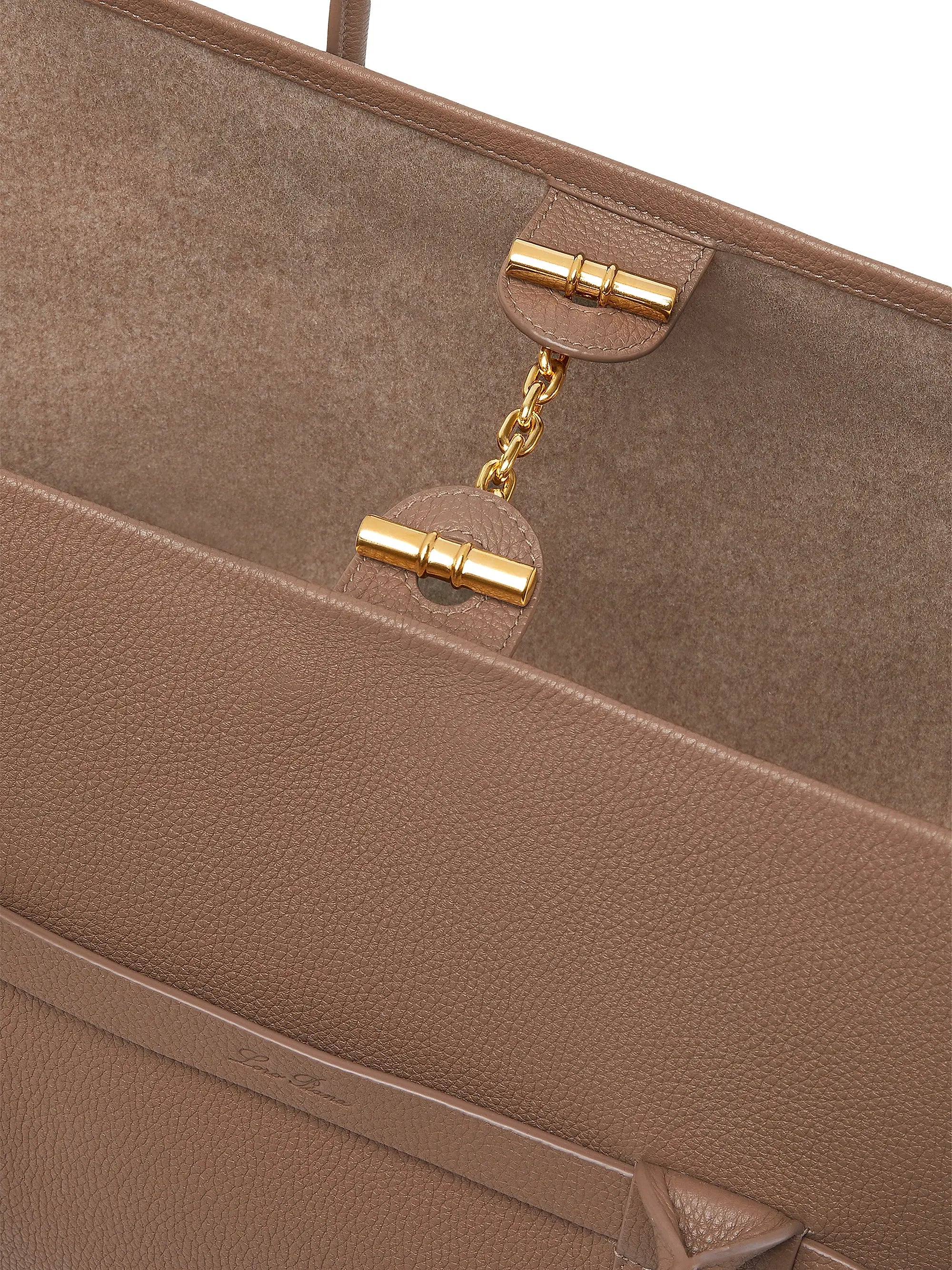 Loro Piana Large Ghiera Leather Shopper Tote Bag