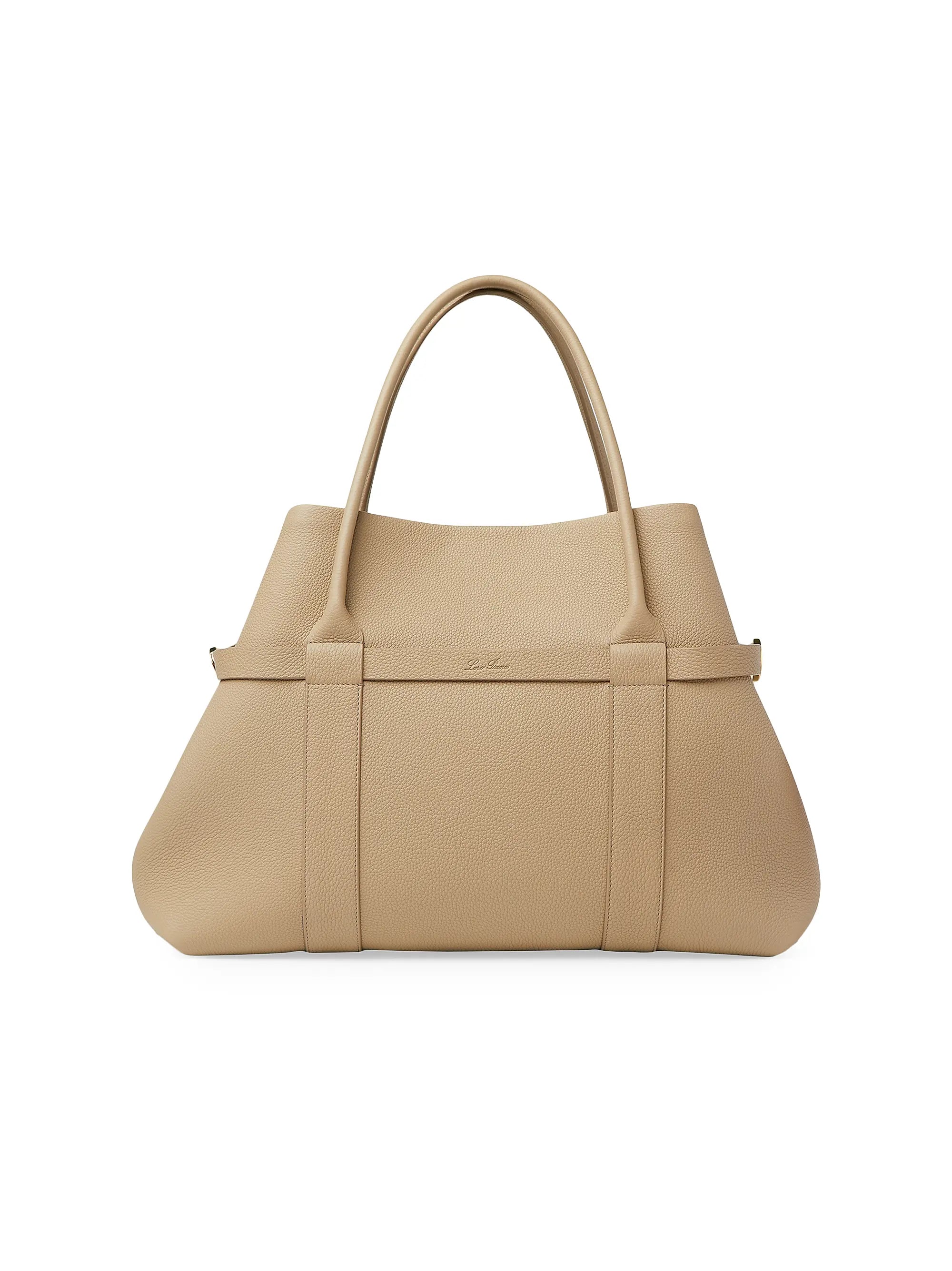 Loro Piana Large Ghiera Leather Shopper Tote Bag