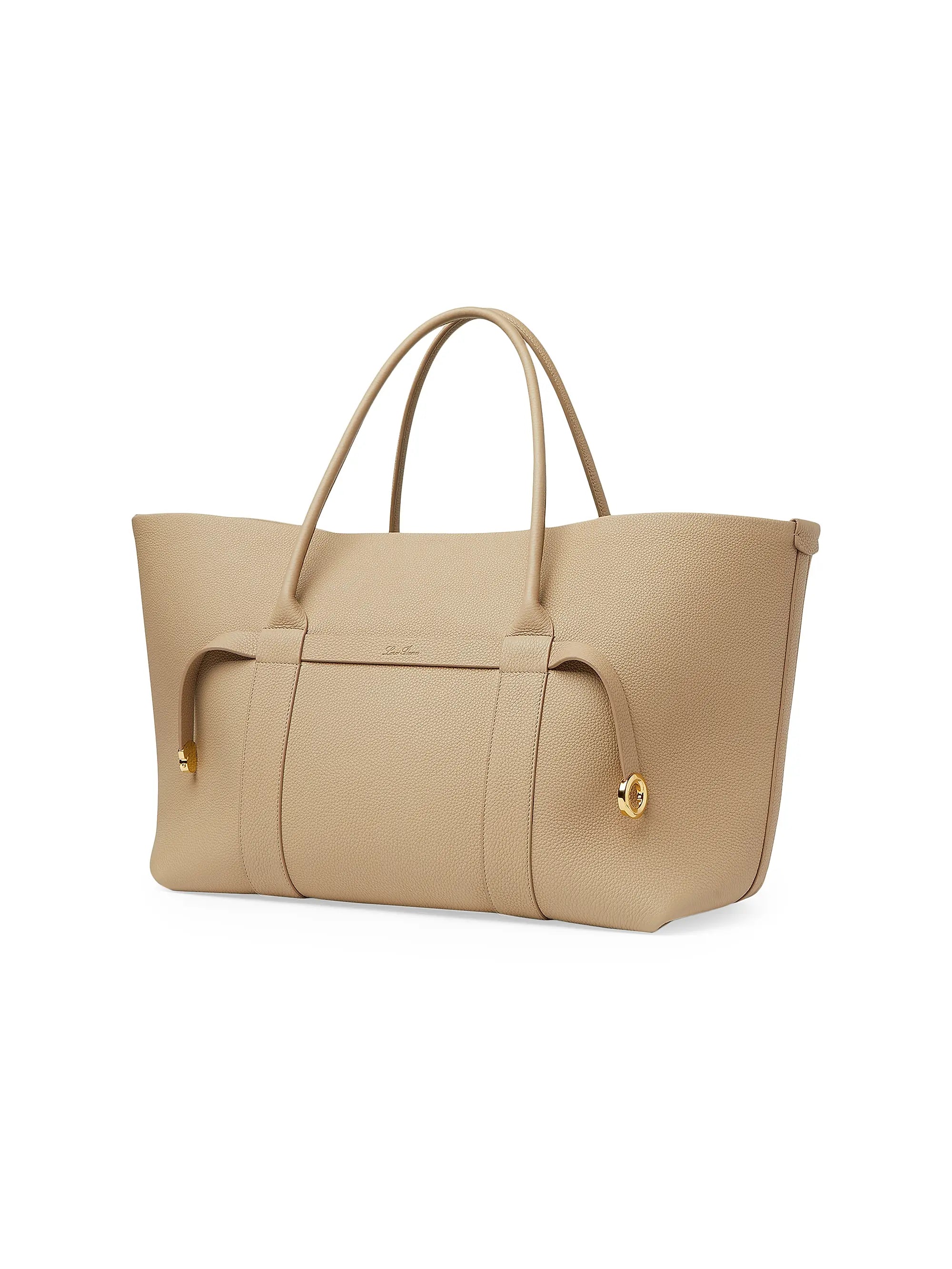 Loro Piana Large Ghiera Leather Shopper Tote Bag