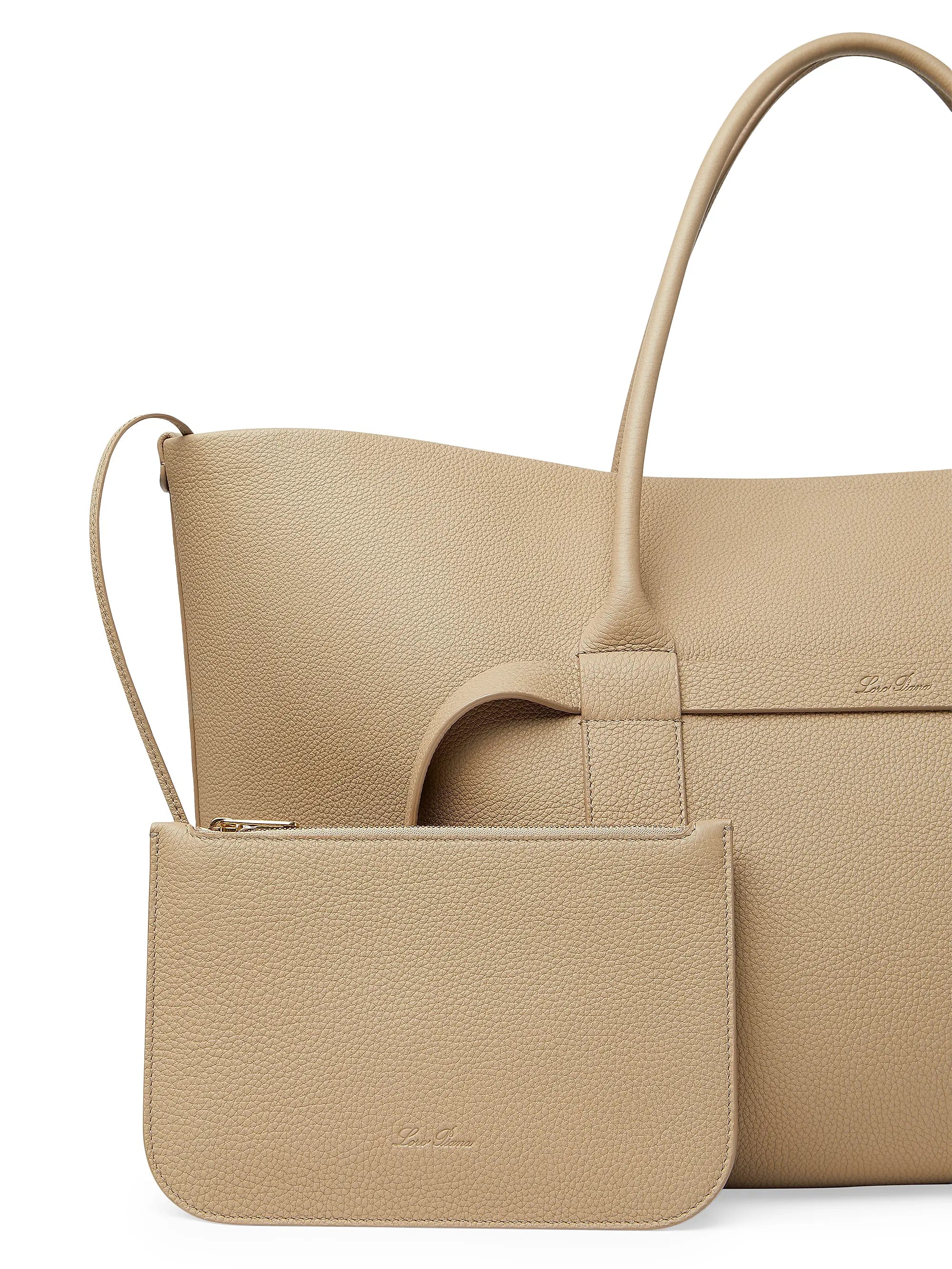 Loro Piana Large Ghiera Leather Shopper Tote Bag