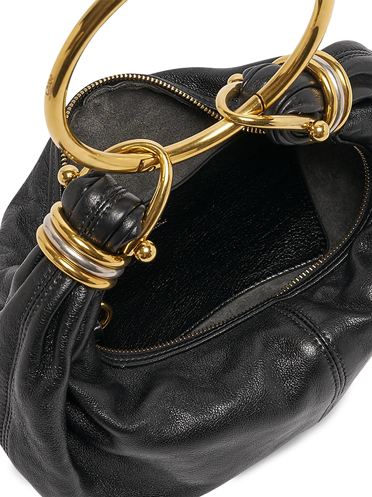 Chloé Small Bracelet Grained Leather Hobo Bag