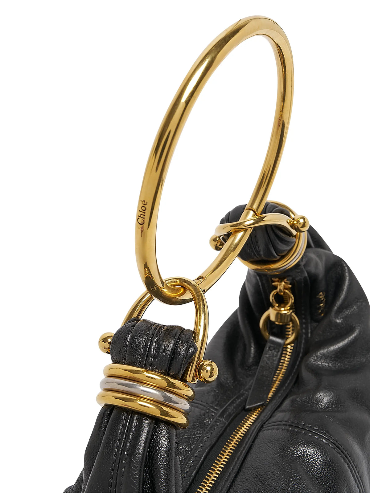 Chloé Small Bracelet Grained Leather Hobo Bag