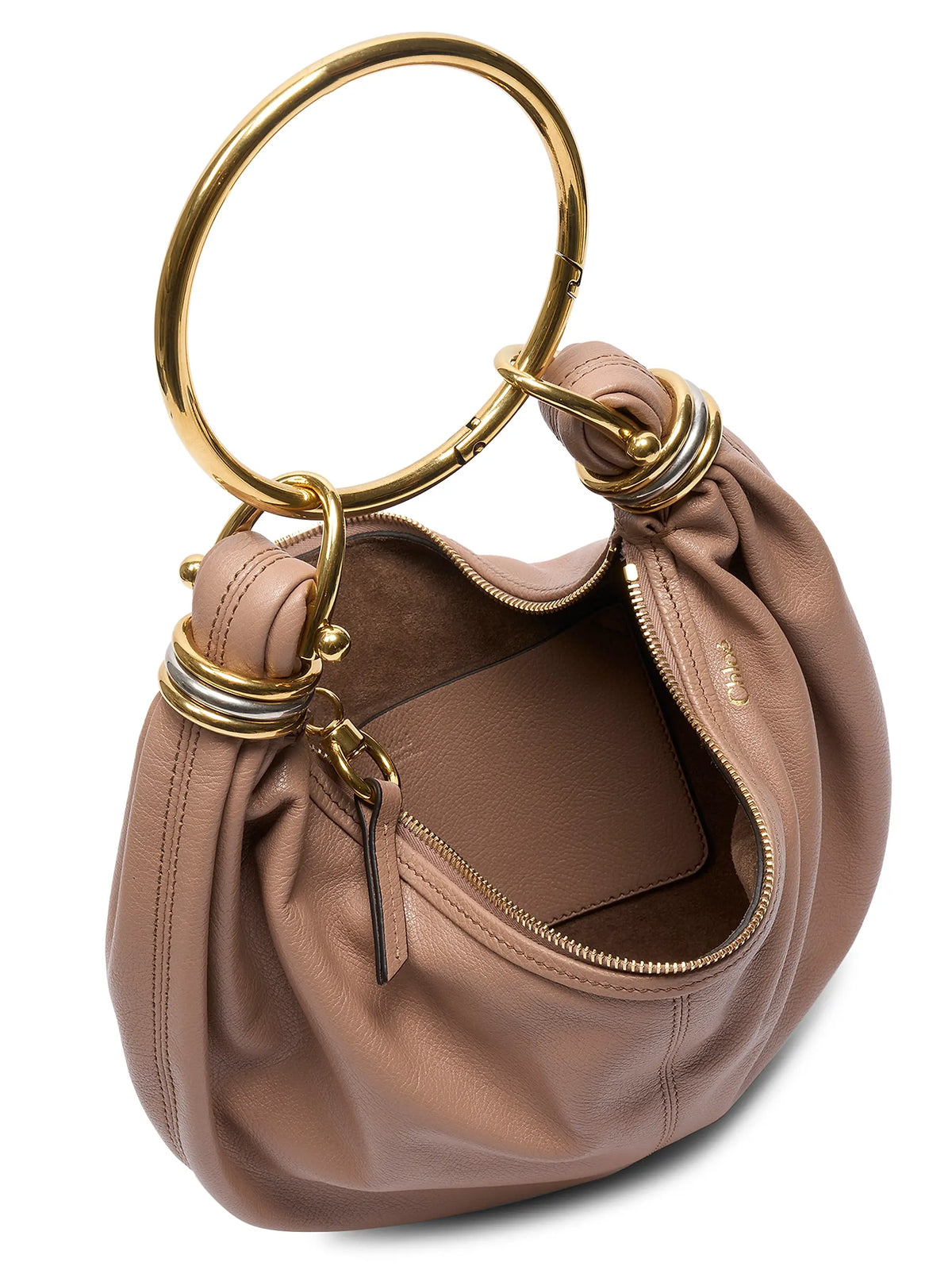 Chloé Small Bracelet Grained Leather Hobo Bag