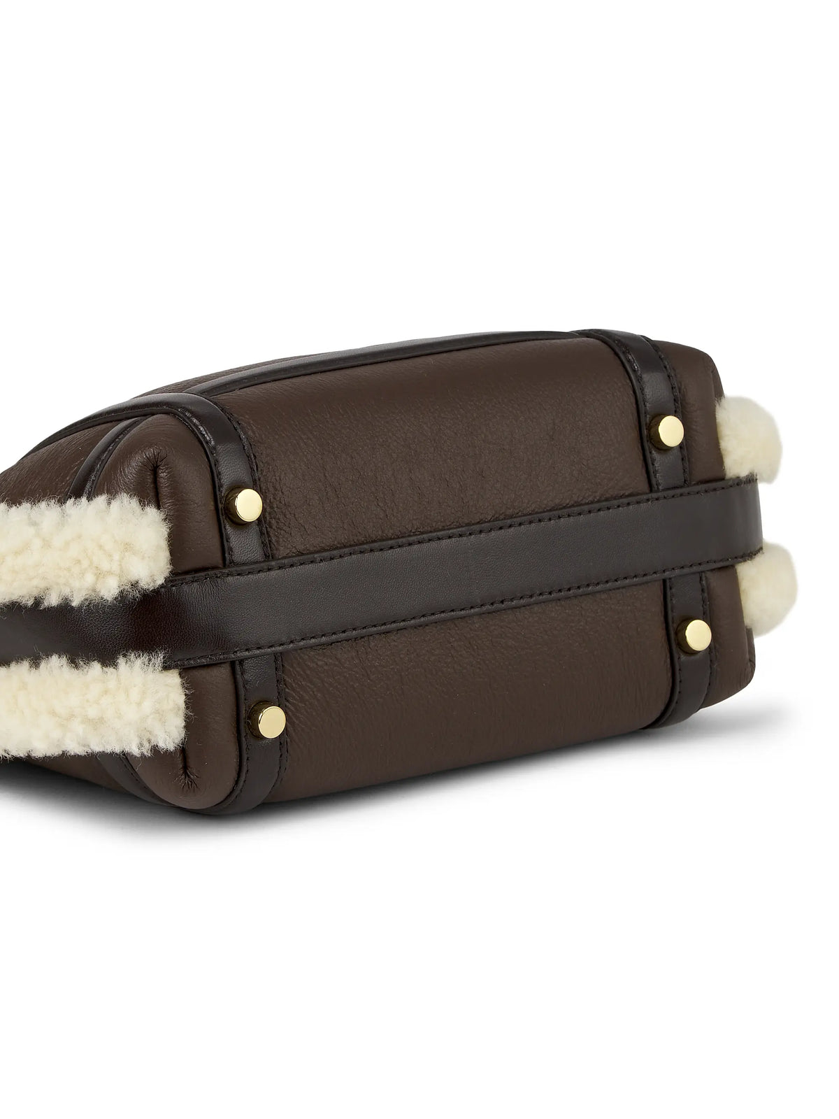 Bottega Veneta Wallace Shearling-Trimmed Leather Top Handle Bag