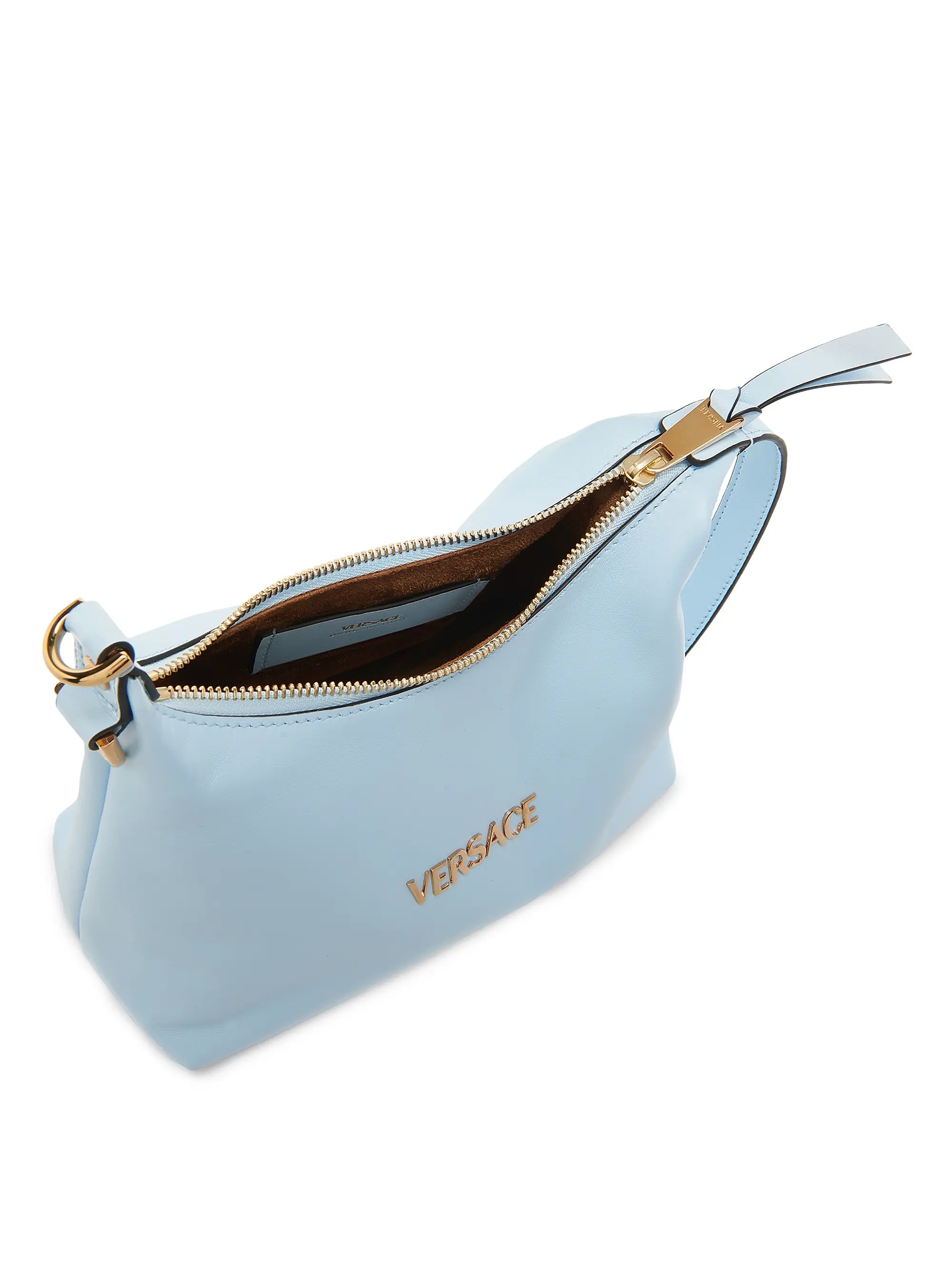 Versace Tag Leather Hobo Bag