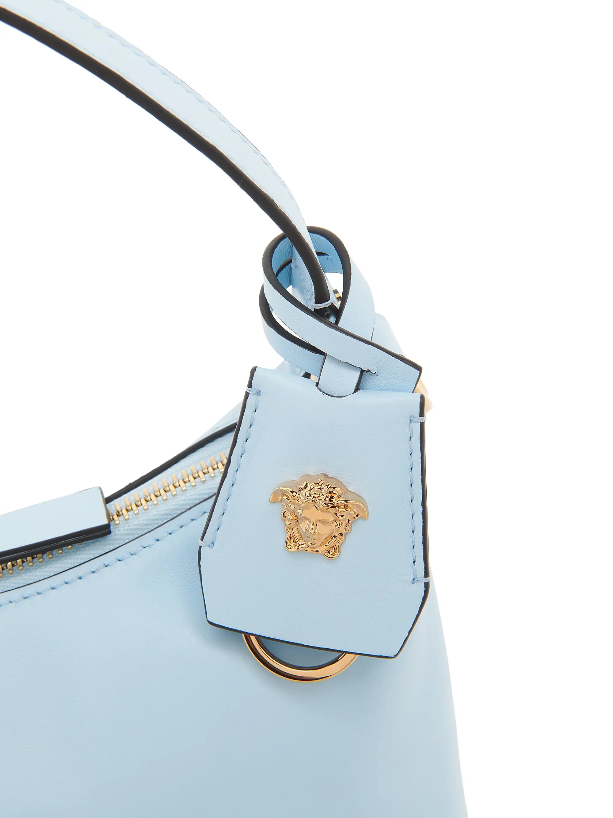 Versace Tag Leather Hobo Bag