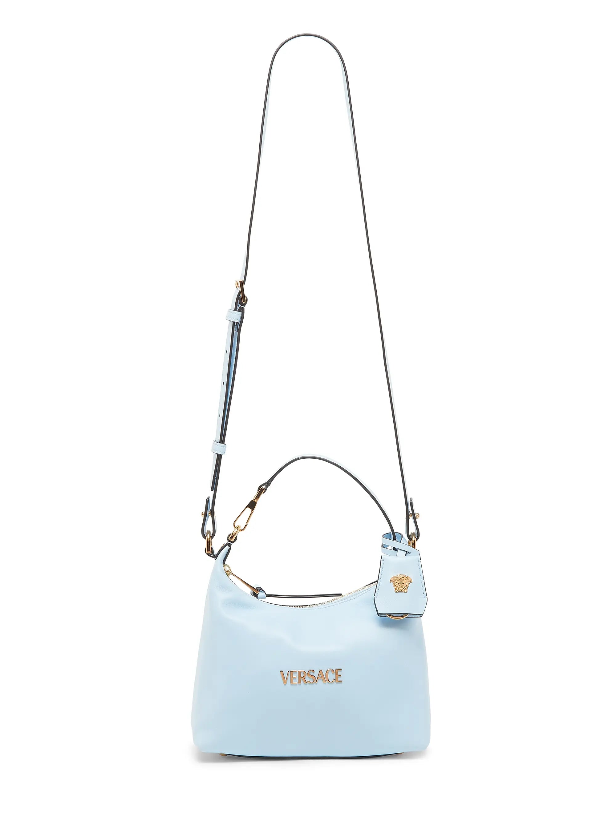 Versace Tag Leather Hobo Bag
