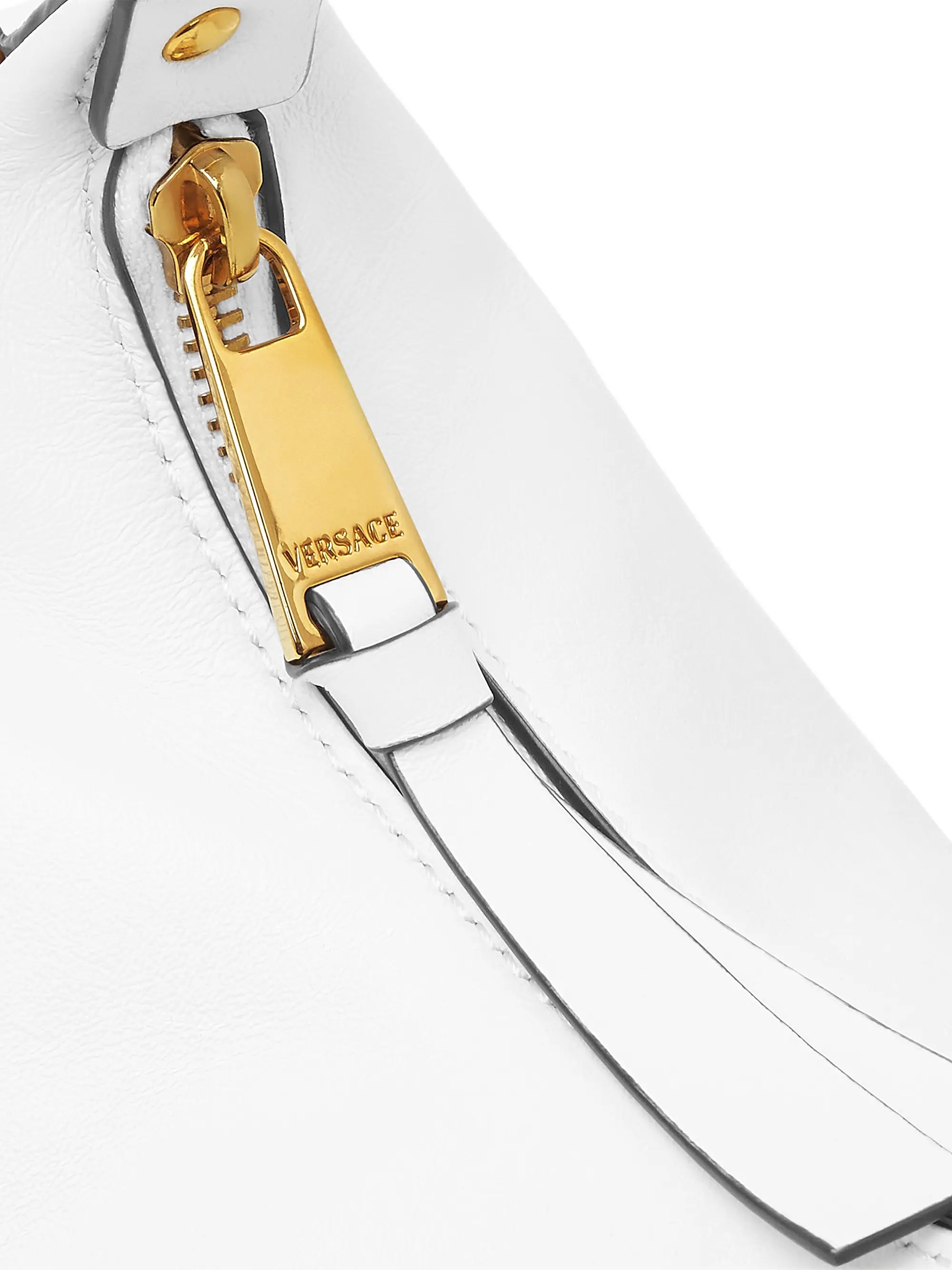 Versace Tag Leather Hobo Bag