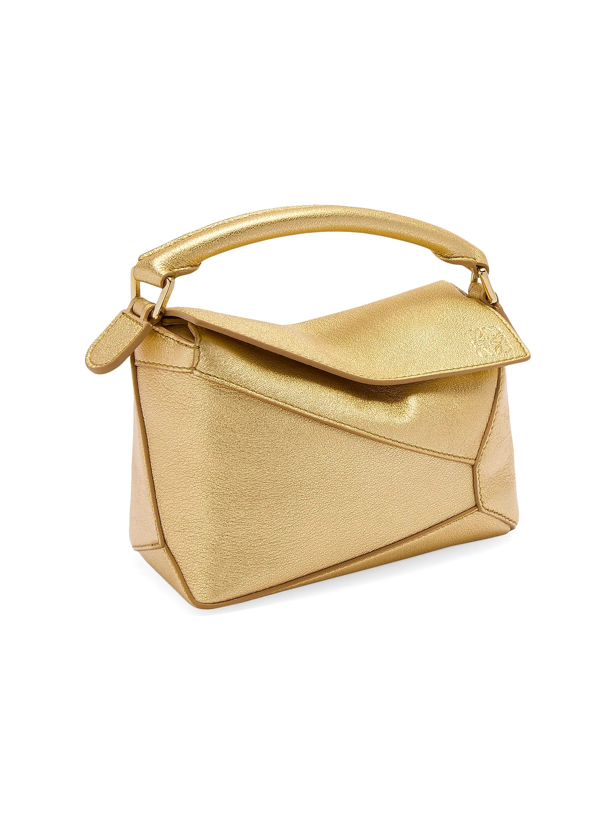 LOEWE Mini Puzzle Edge Metallic Leather Bag