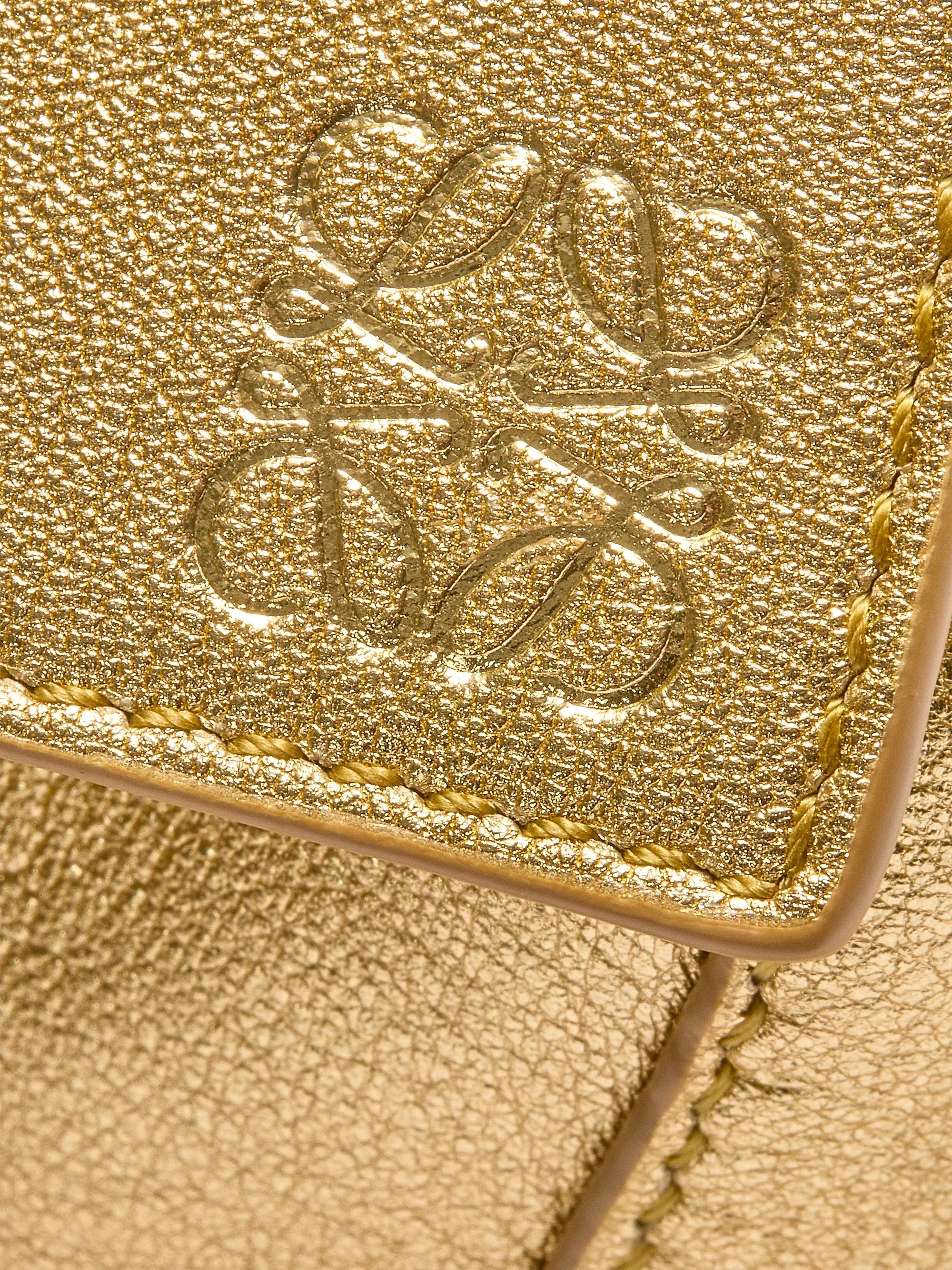 LOEWE Mini Puzzle Edge Metallic Leather Bag