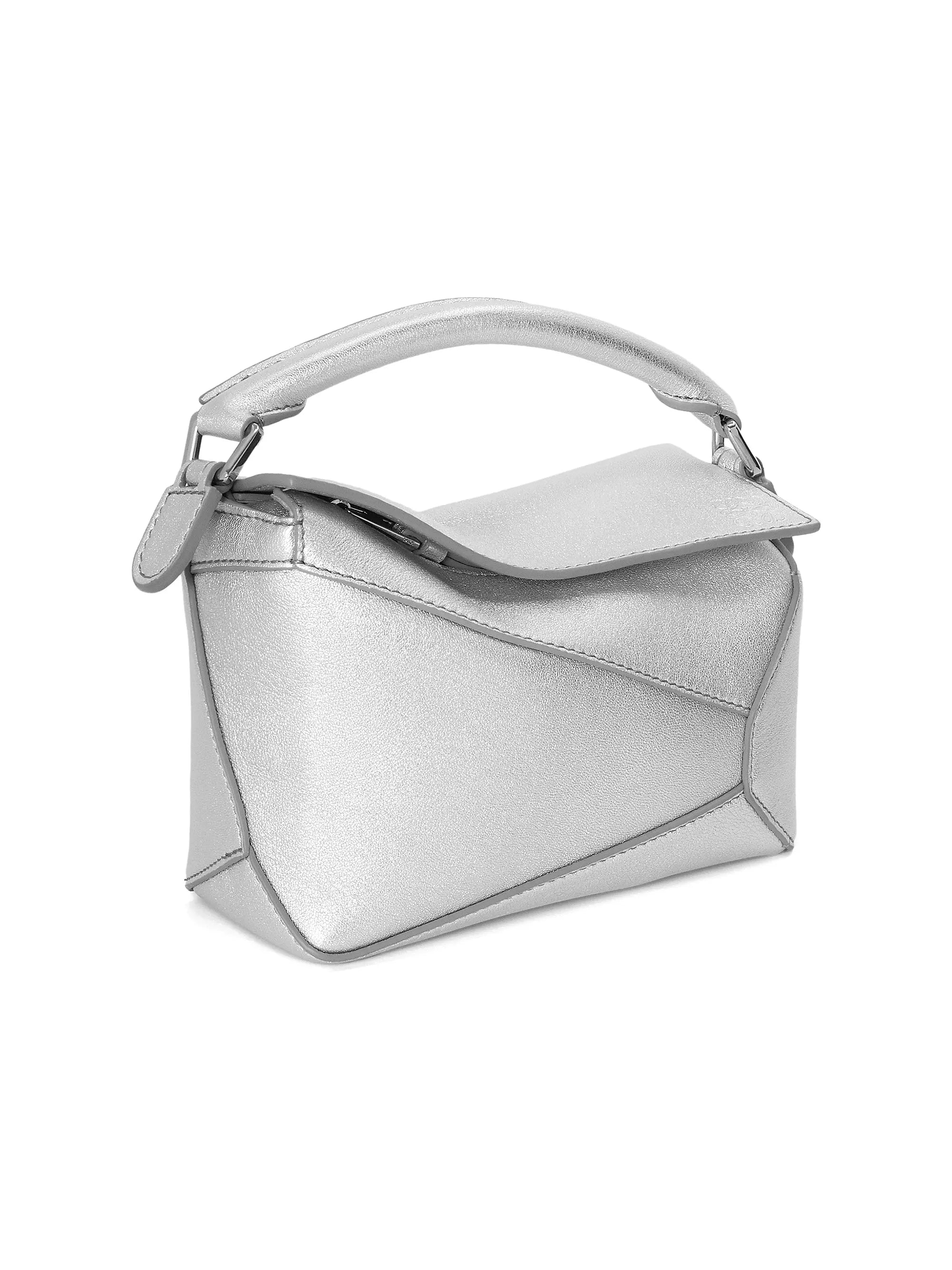 LOEWE Mini Puzzle Edge Metallic Leather Bag