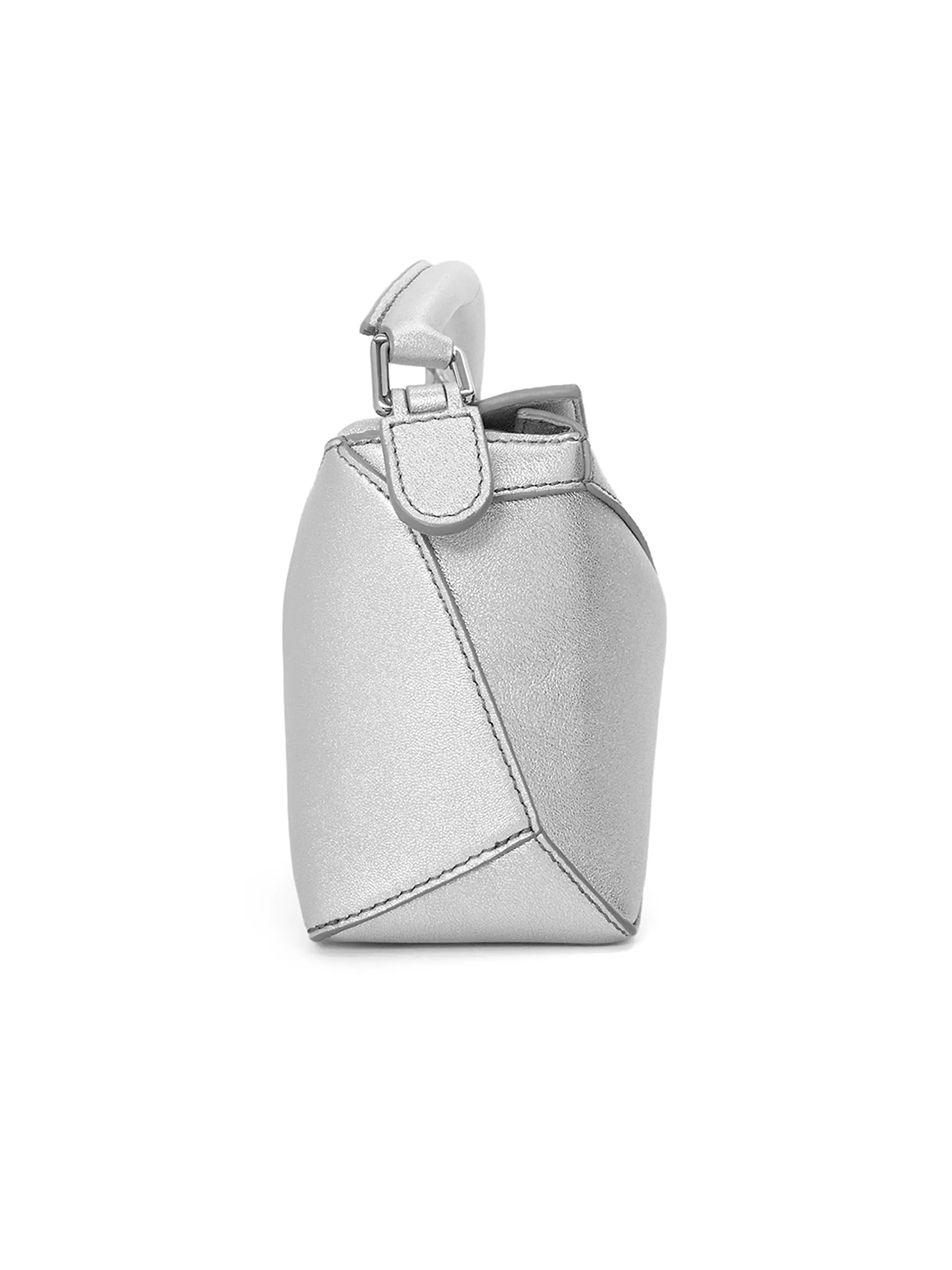 LOEWE Mini Puzzle Edge Metallic Leather Bag