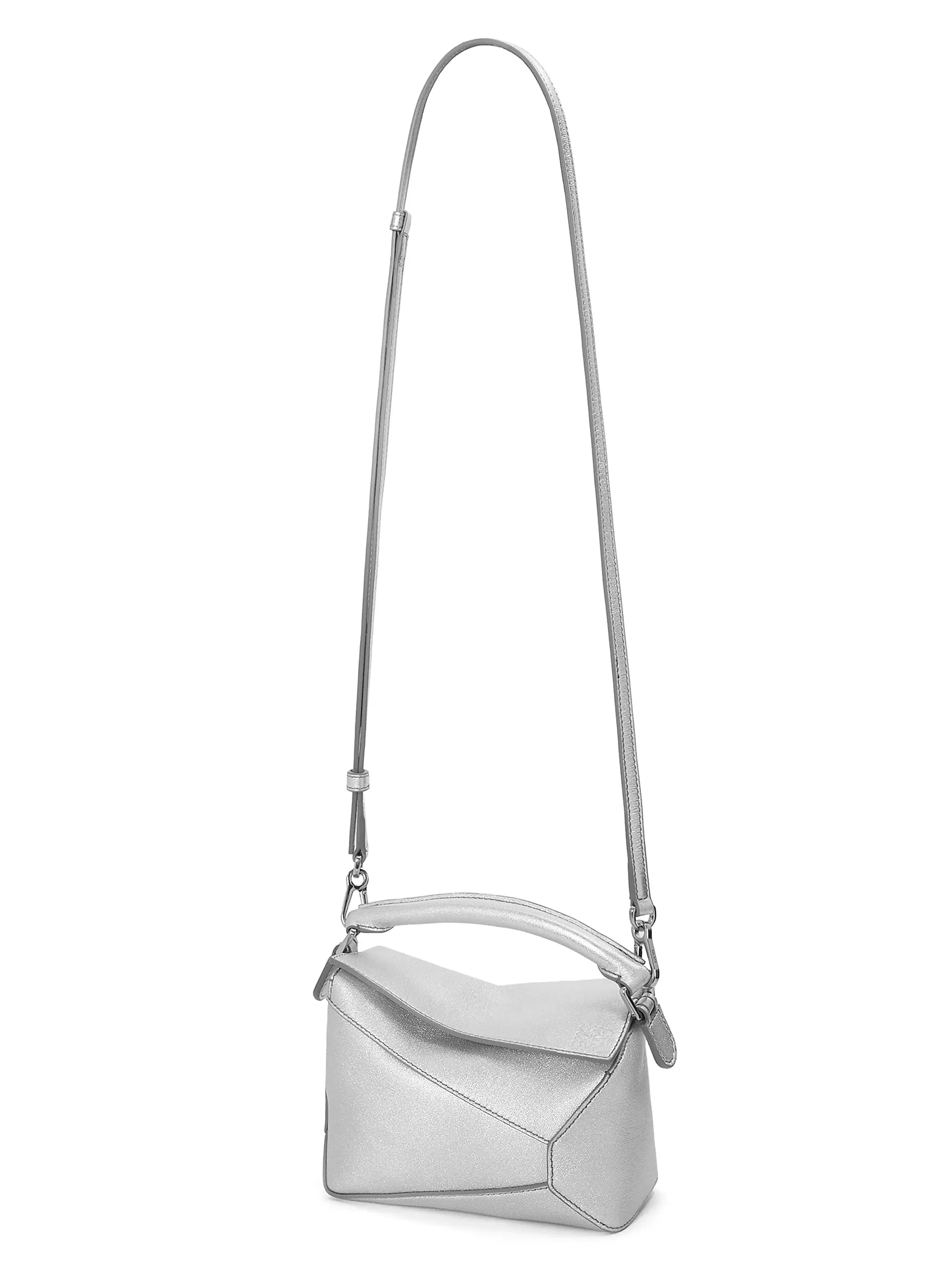 LOEWE Mini Puzzle Edge Metallic Leather Bag