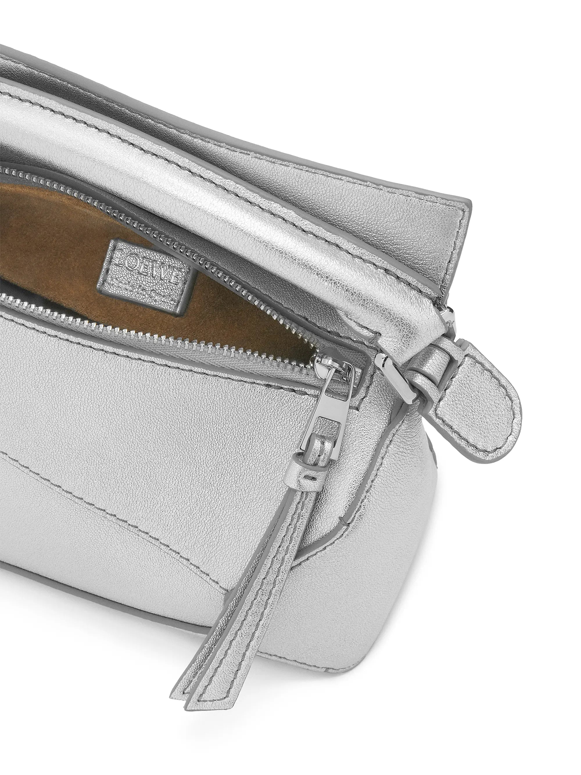 LOEWE Mini Puzzle Edge Metallic Leather Bag
