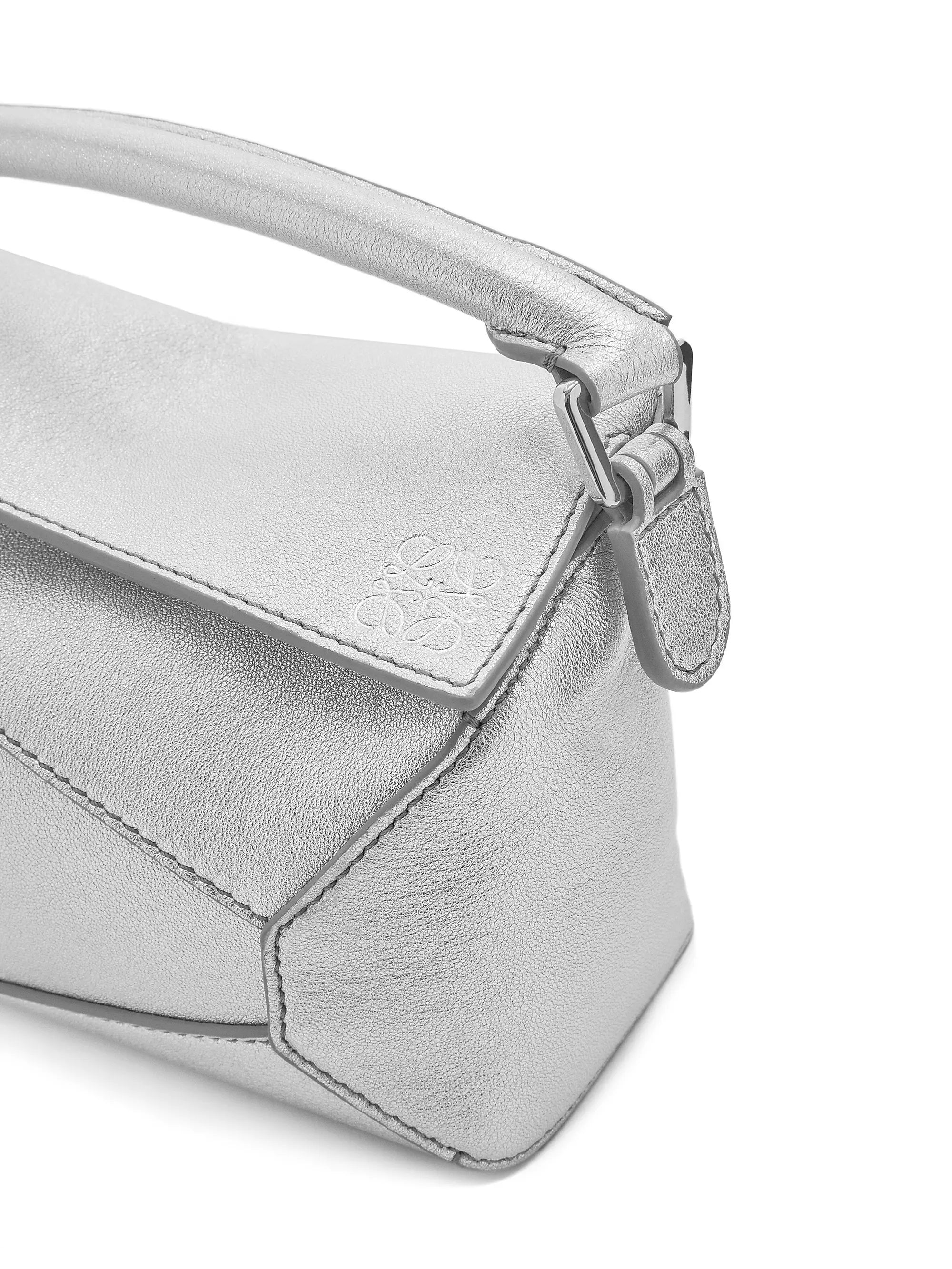 LOEWE Mini Puzzle Edge Metallic Leather Bag