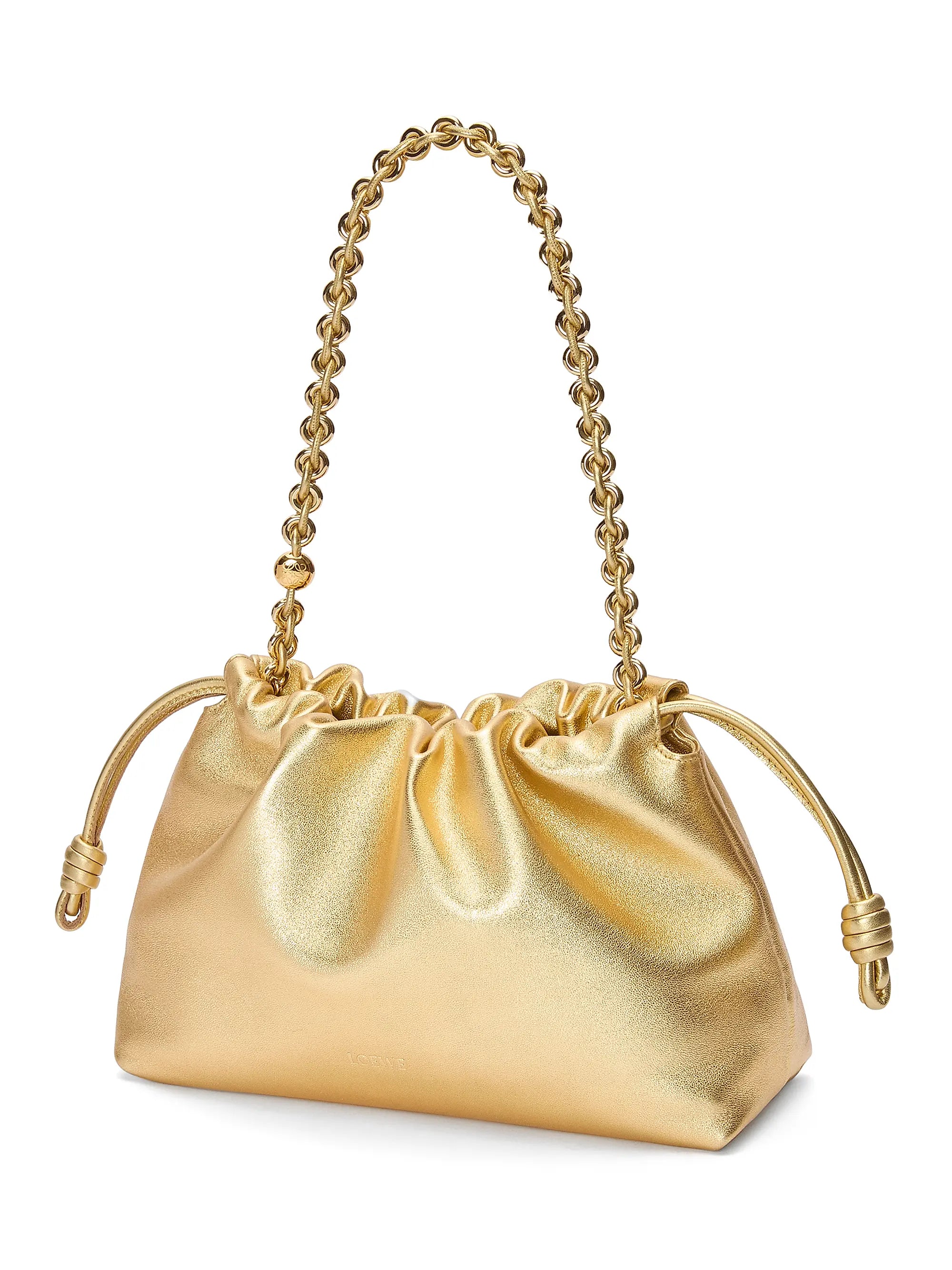 LOEWE Medium Flamenco Laminated Leather Shoulder Bag