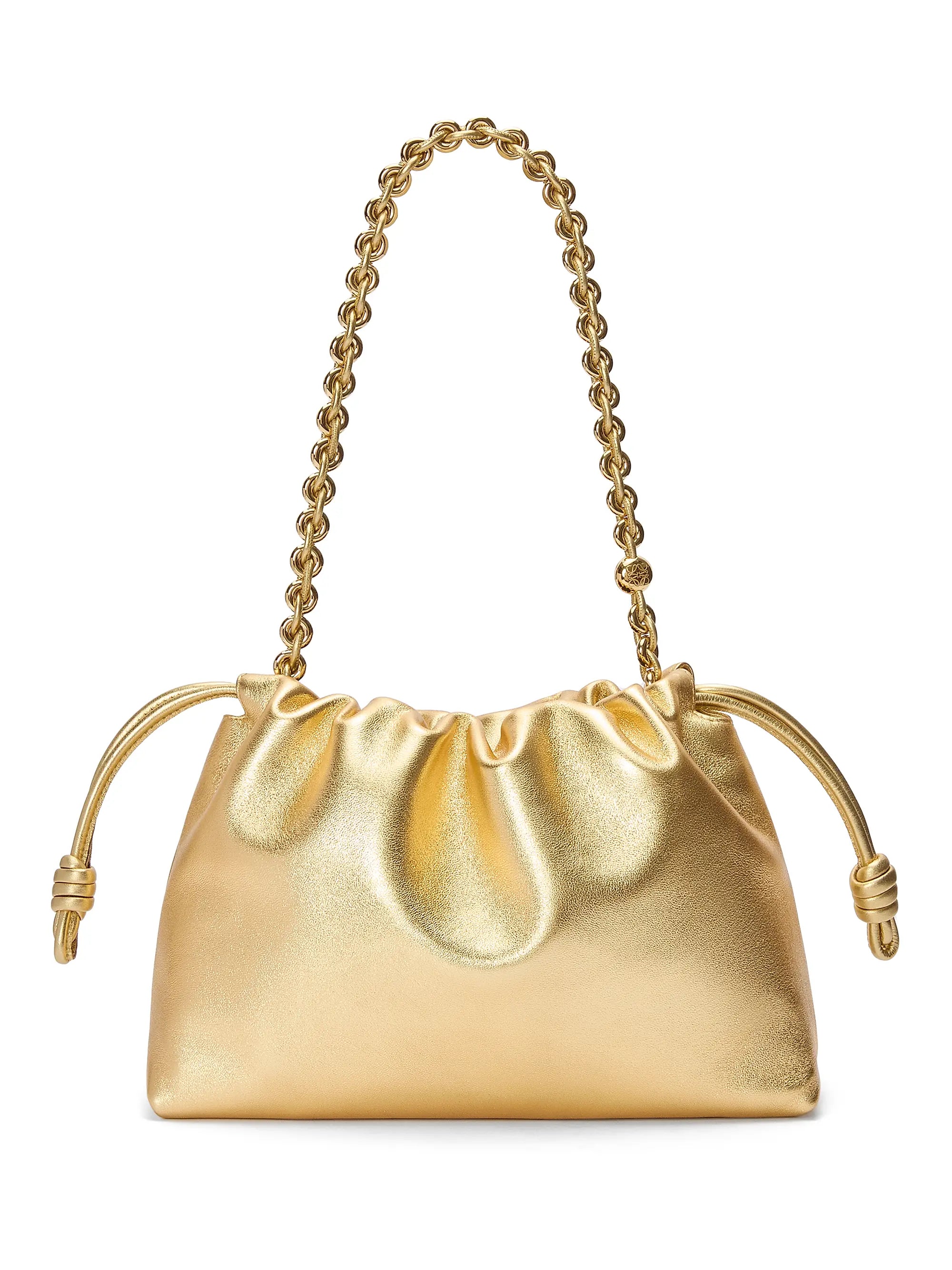 LOEWE Medium Flamenco Laminated Leather Shoulder Bag