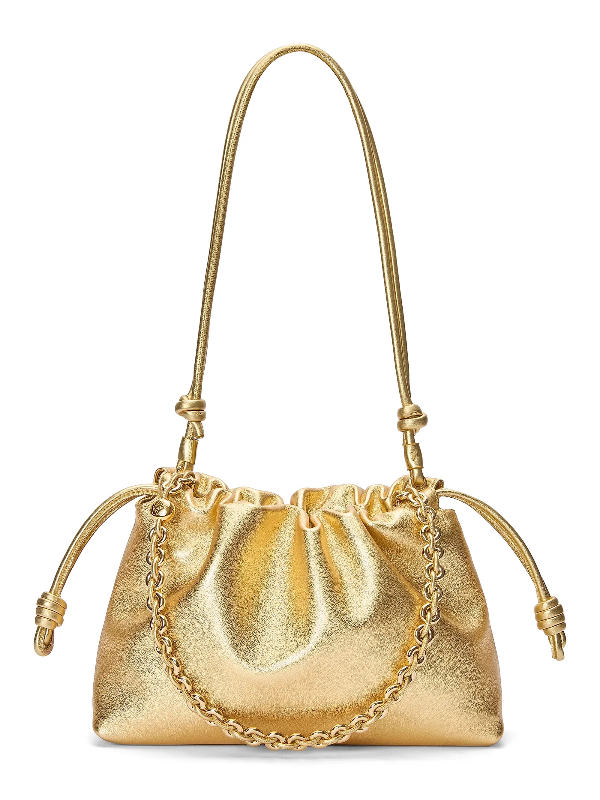LOEWE Medium Flamenco Laminated Leather Shoulder Bag