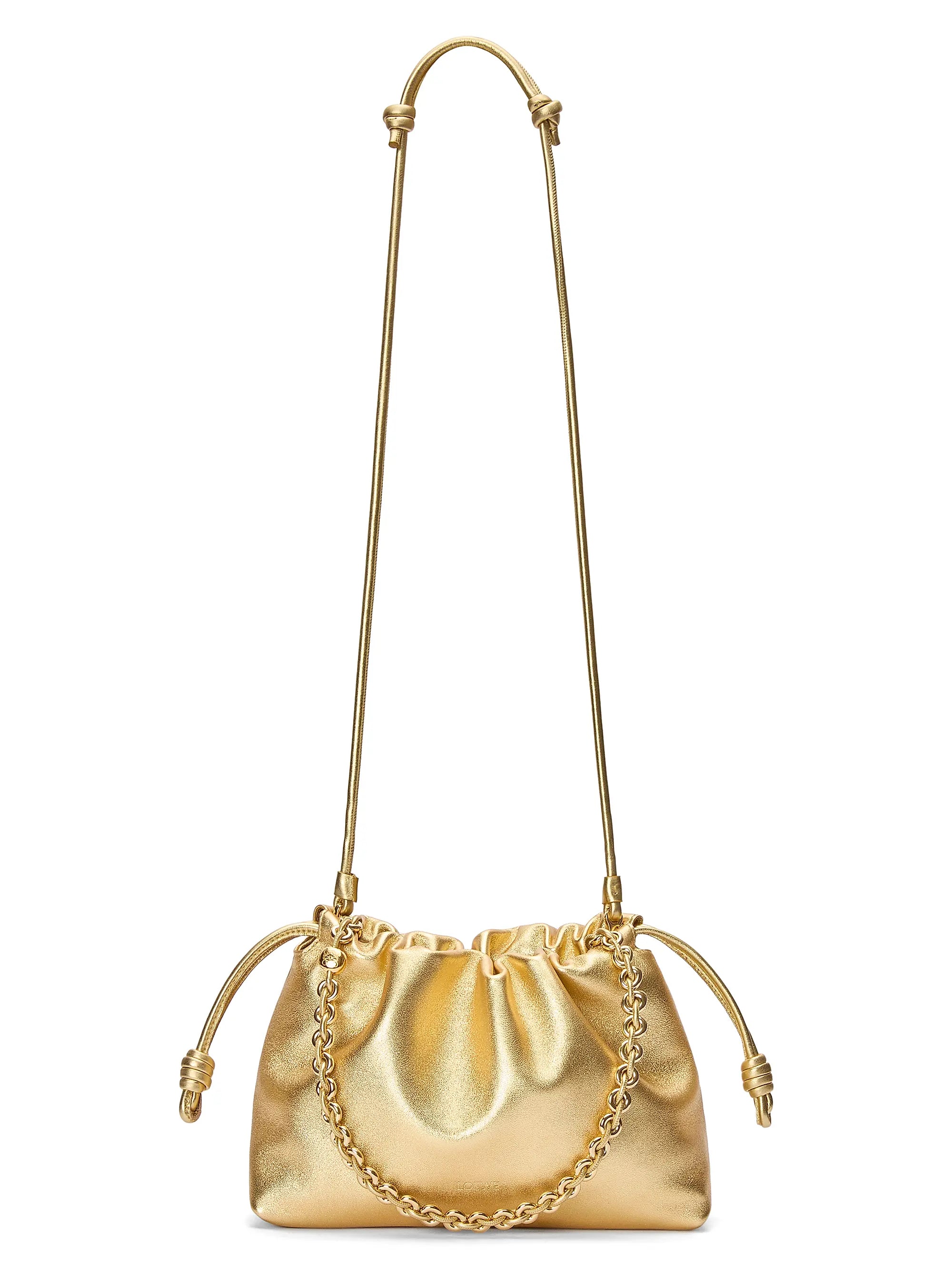 LOEWE Medium Flamenco Laminated Leather Shoulder Bag