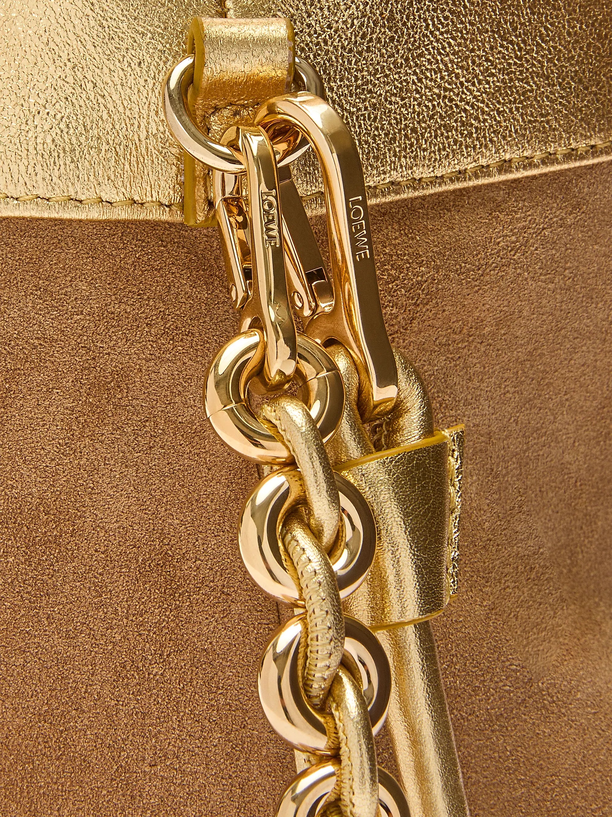 LOEWE Medium Flamenco Laminated Leather Shoulder Bag